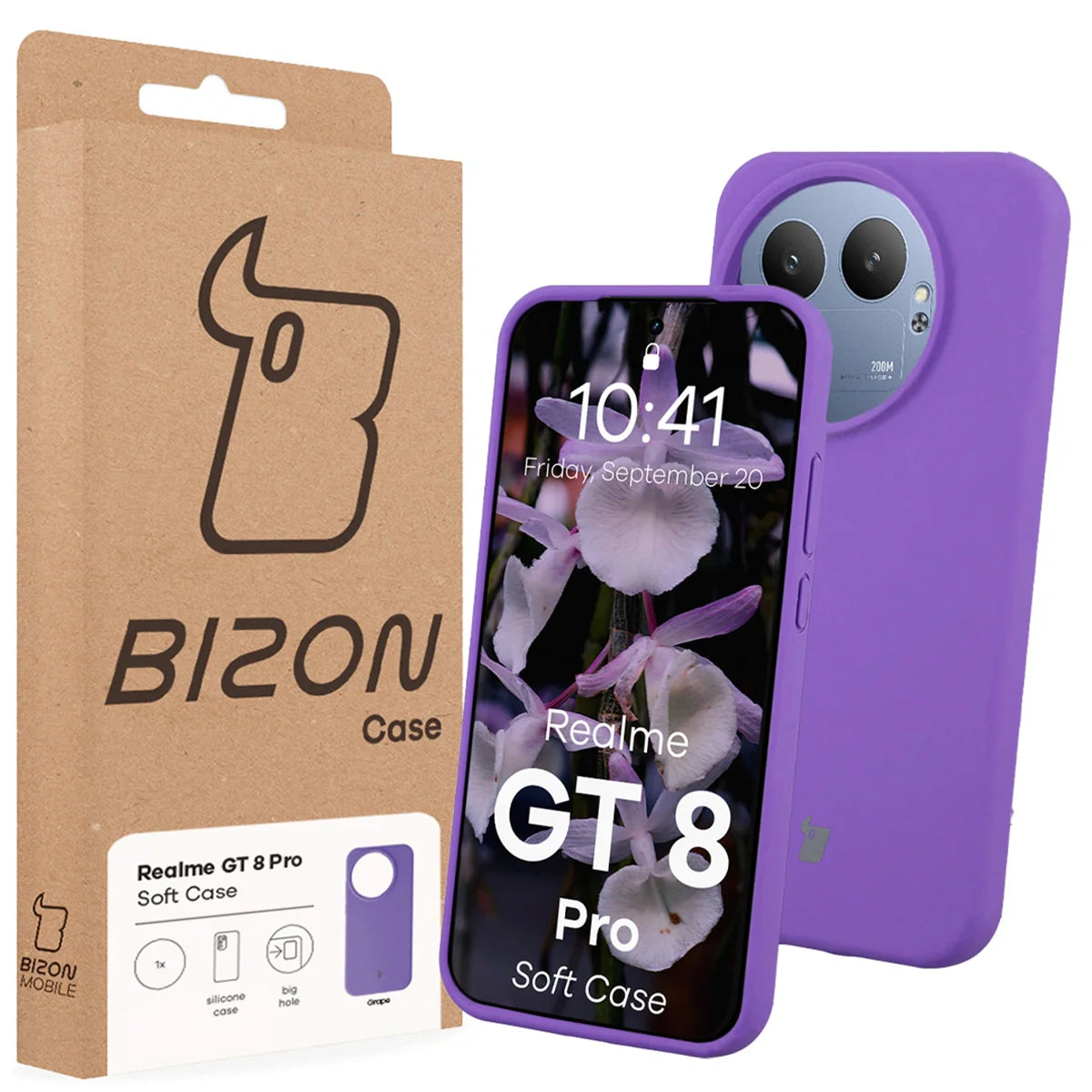 Silikon Handyhülle für Realme GT 8 Pro, Bizon Soft Case, Violett