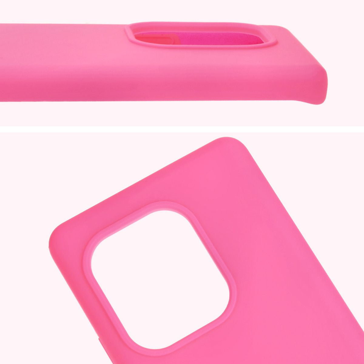 Silikon Handyhülle für Realme GT 6 / 6T / Neo 6 / Neo 6 SE, Bizon Soft Case, Neon-Pink