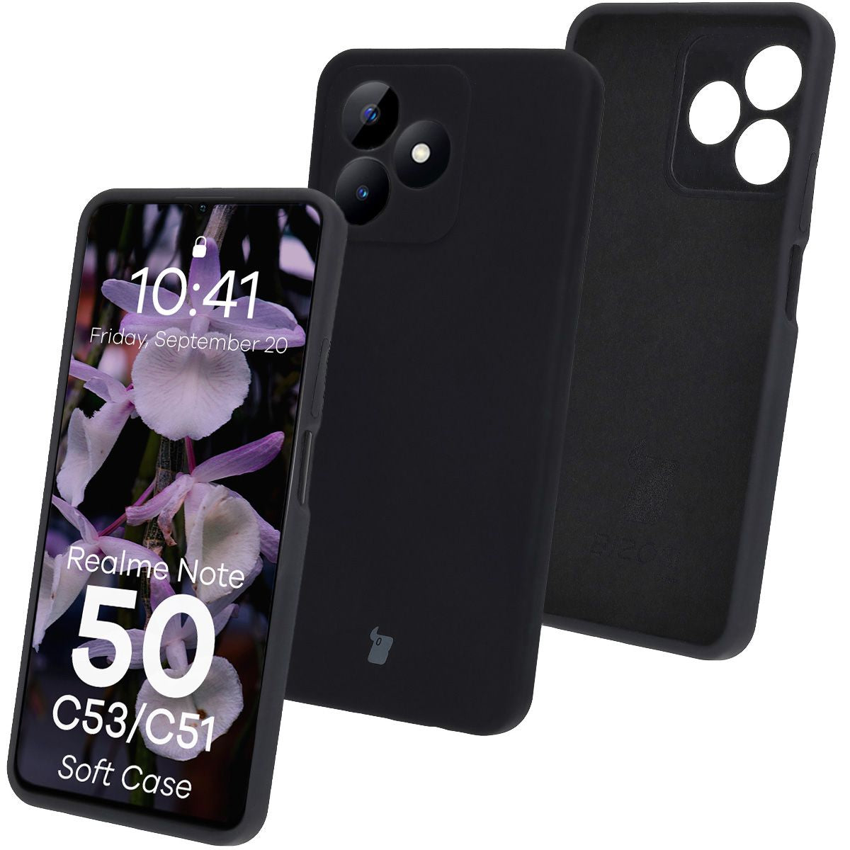Silikon Handyhülle für Realme Note 50 / Realme C53 / C51, Bizon Soft Case, Schwarz