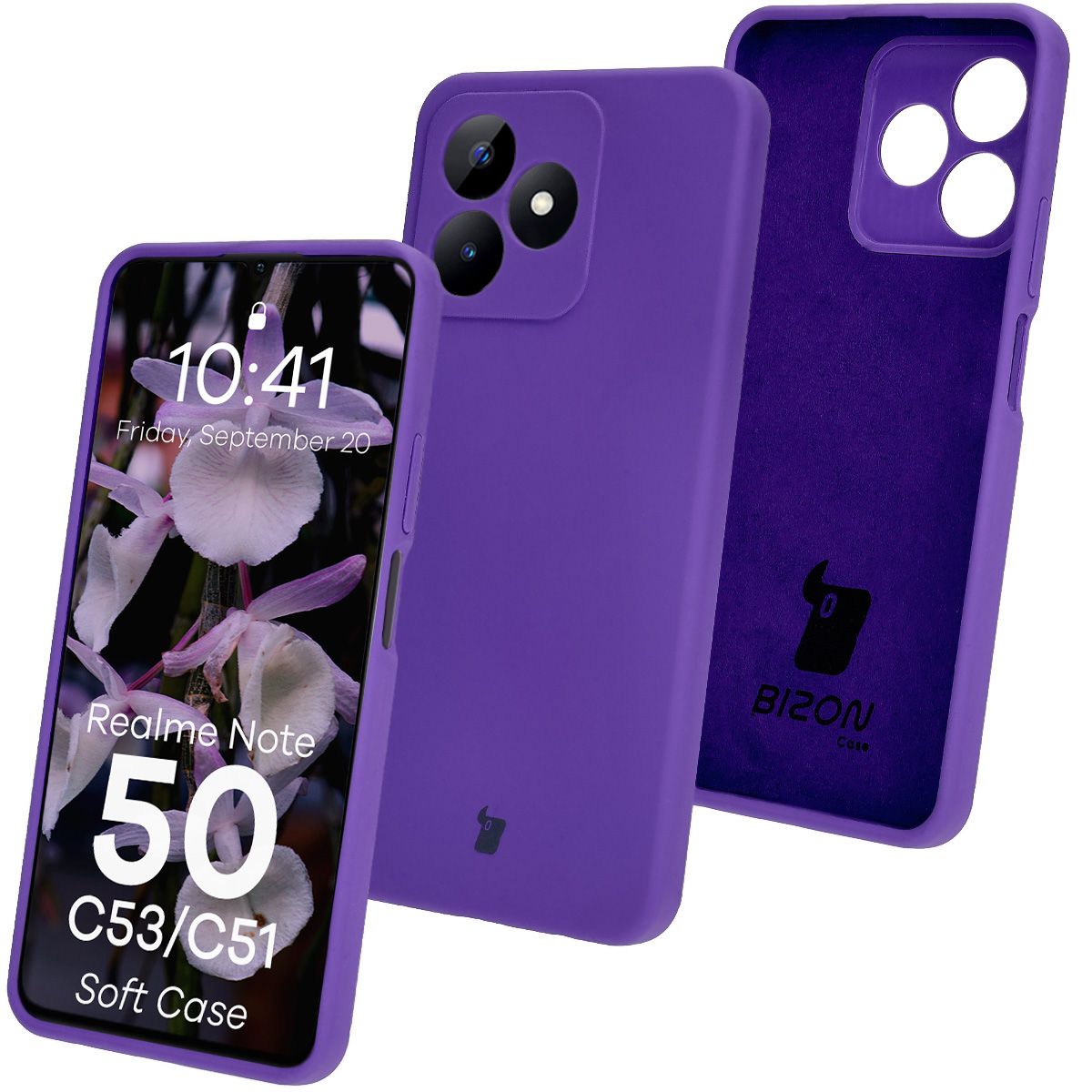 Silikon Handyhülle für Realme Note 50 / Realme C53 / C51, Bizon Soft Case, Violett