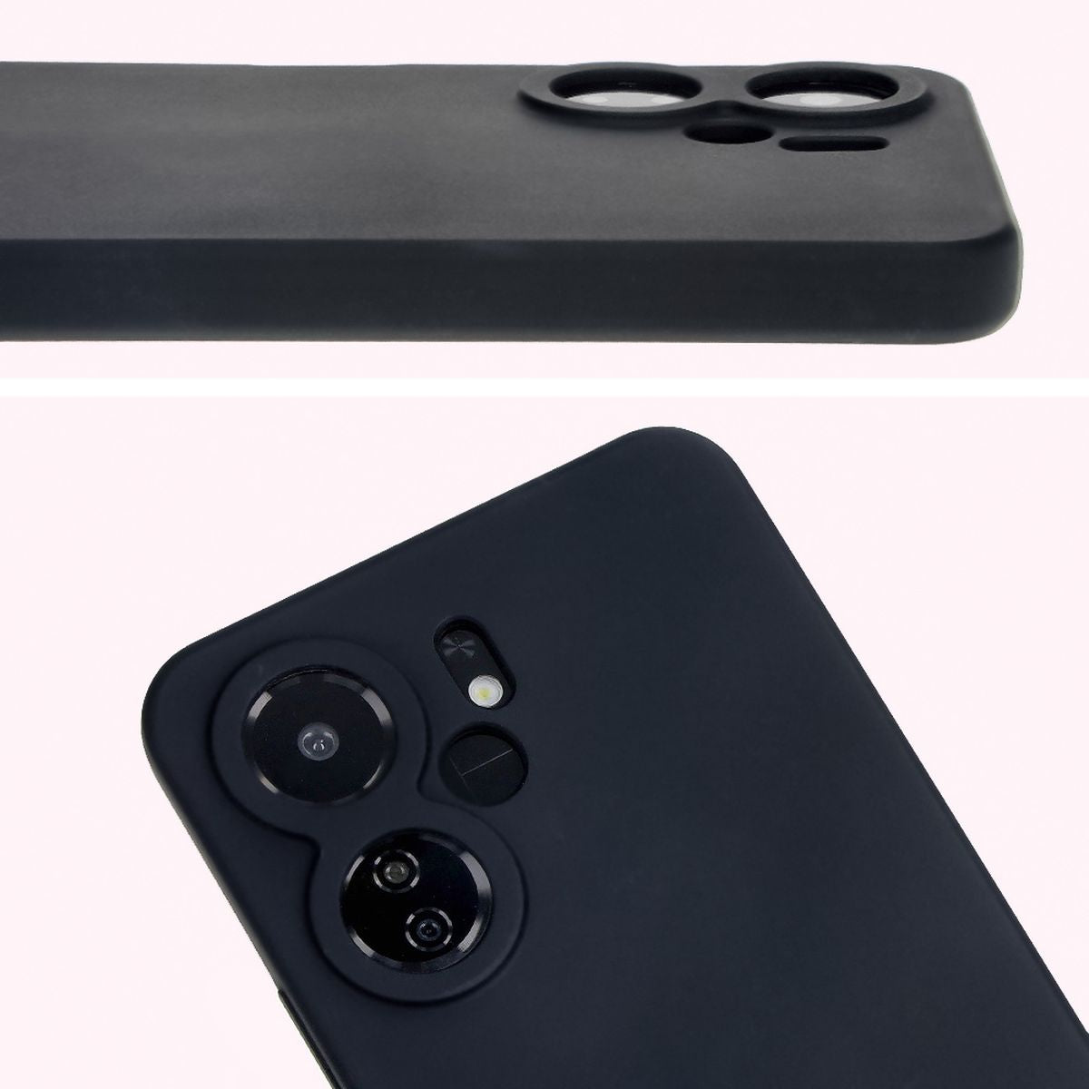 Silikon Handyhülle für Xiaomi Redmi 13C 4G / Xiaomi Redmi 13C 5G / Xiaomi Poco C65, Bizon Soft Case, Schwarz
