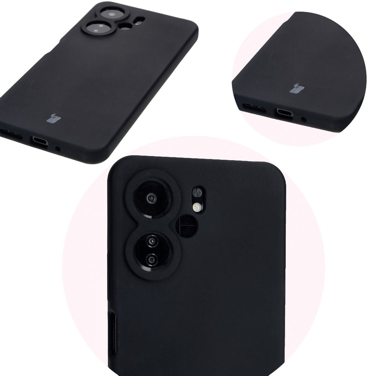 Silikon Handyhülle für Xiaomi Redmi 13C 4G / Xiaomi Redmi 13C 5G / Xiaomi Poco C65, Bizon Soft Case, Schwarz