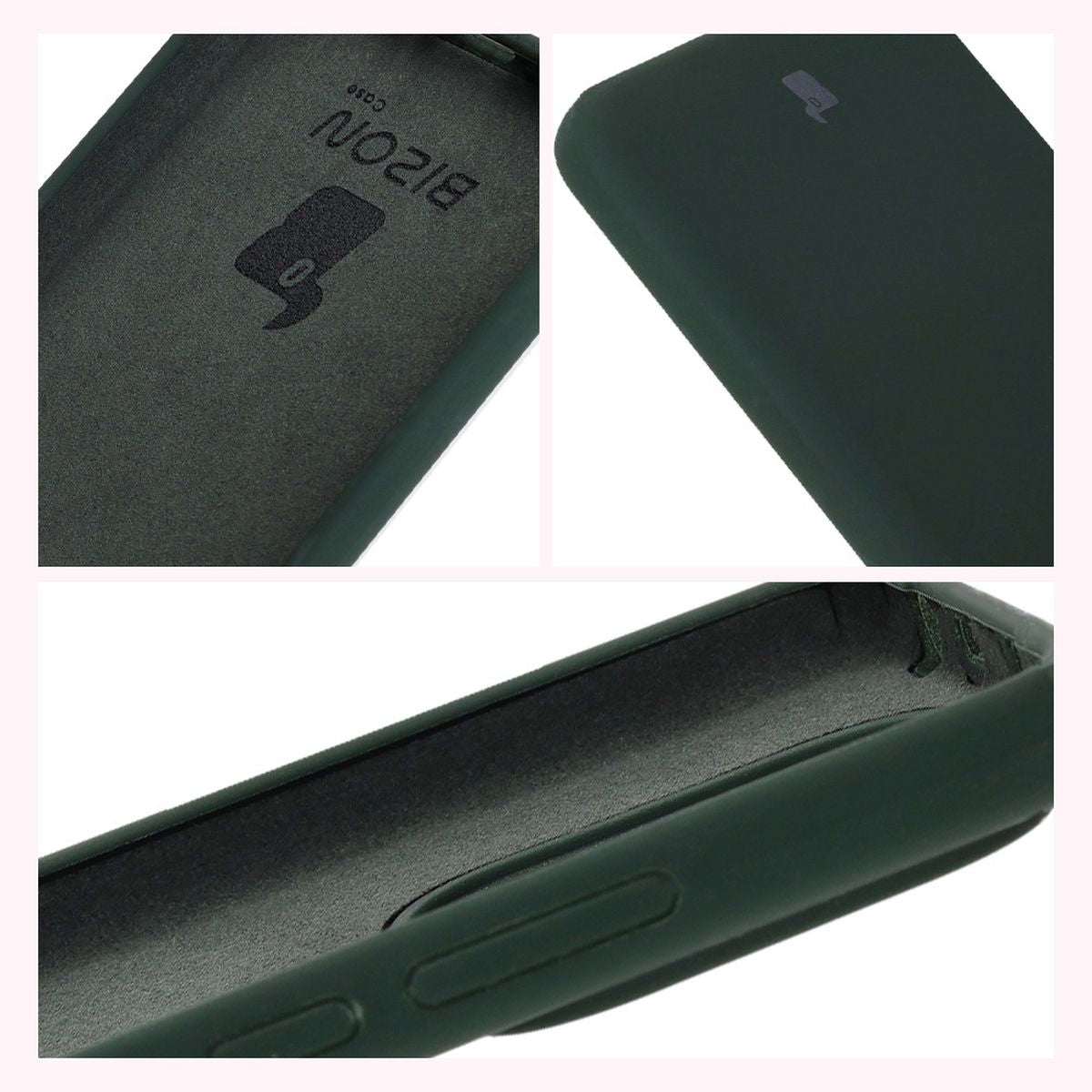 Silikon Handyhülle für Xiaomi Redmi Note 14 5G, Bizon Soft Case, Dunkelgrün