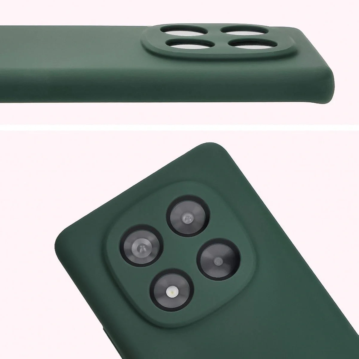 Silikon Handyhülle für Xiaomi Redmi Note 14 Pro 4G, Bizon Soft Case, Dunkelgrün