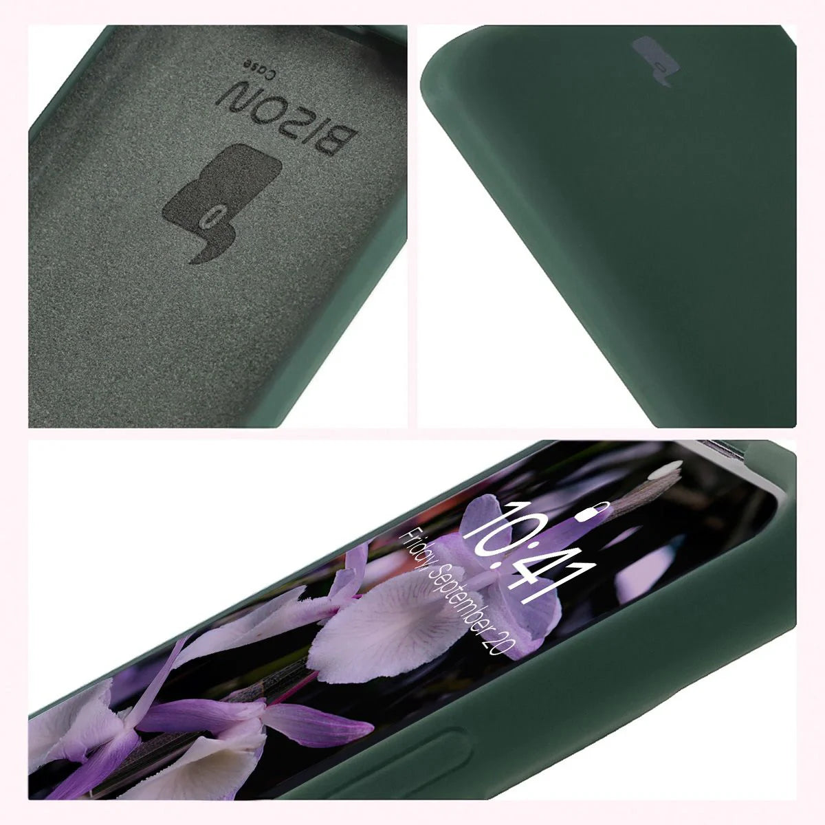 Silikon Handyhülle für Xiaomi Redmi Note 14 Pro 4G, Bizon Soft Case, Dunkelgrün