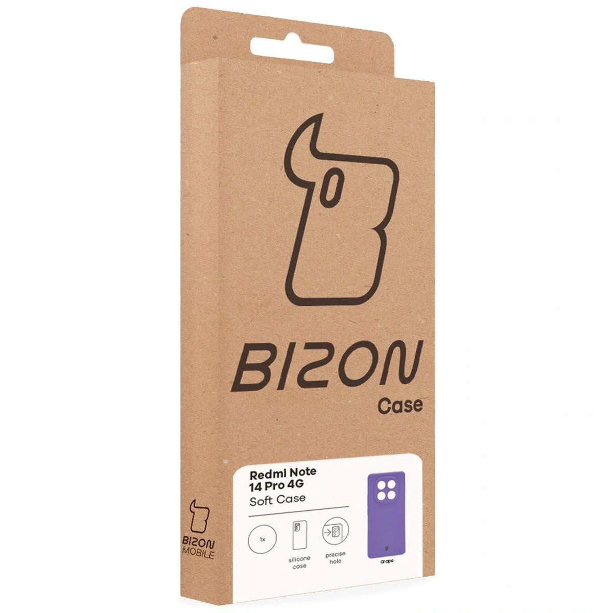 Silikon Handyhülle für Xiaomi Redmi Note 14 Pro 4G, Bizon Soft Case, Violett
