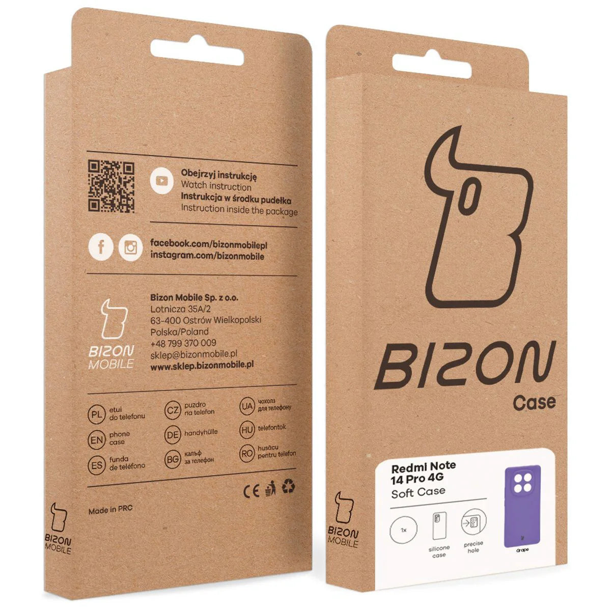Silikon Handyhülle für Xiaomi Redmi Note 14 Pro 4G, Bizon Soft Case, Violett