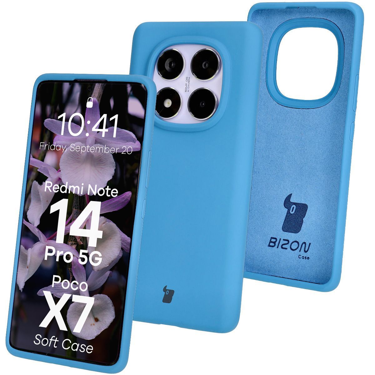 Silikon Handyhülle für Xiaomi Redmi Note 14 Pro 5G / Poco X7, Bizon Soft Case, Blau