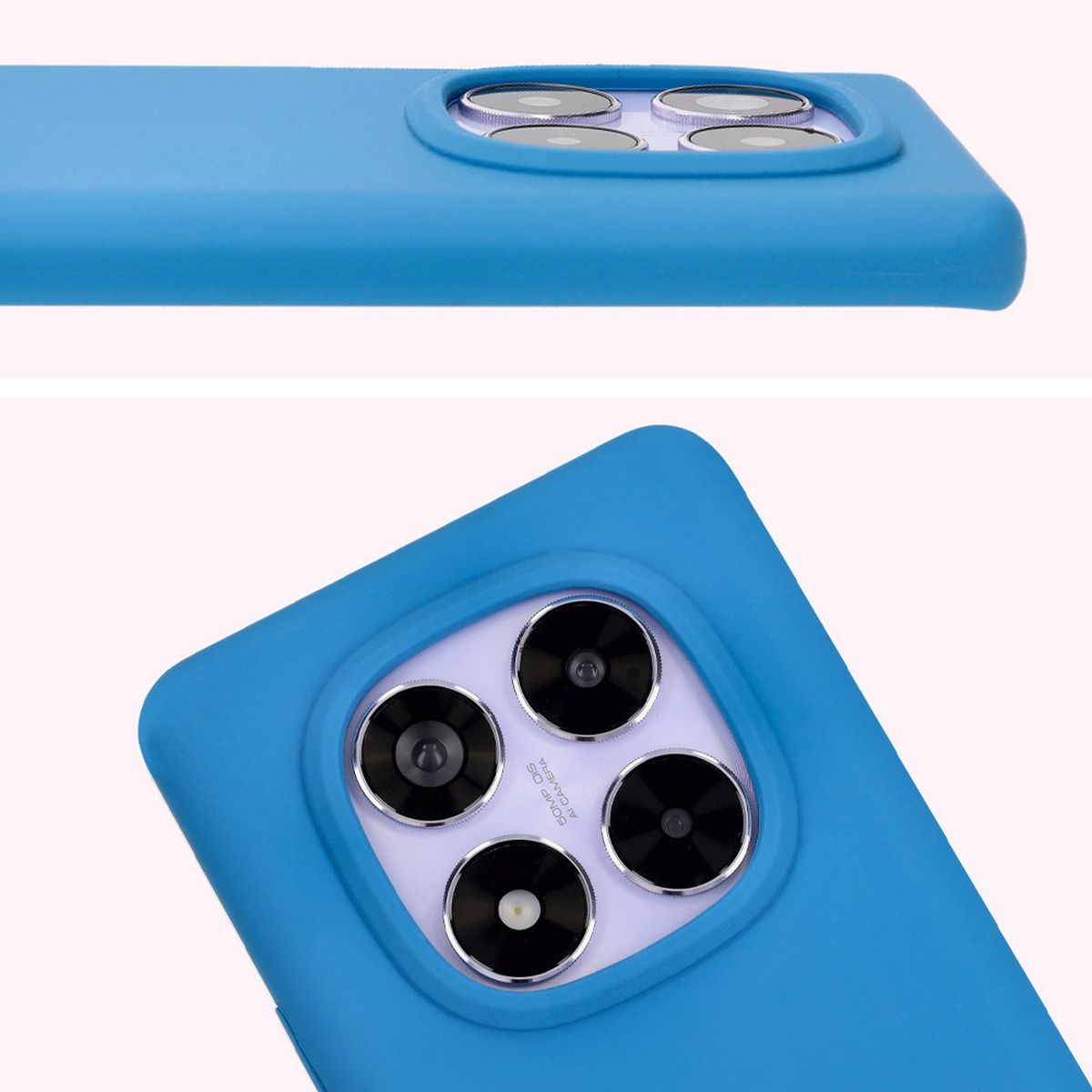 Silikon Handyhülle für Xiaomi Redmi Note 14 Pro 5G / Poco X7, Bizon Soft Case, Blau