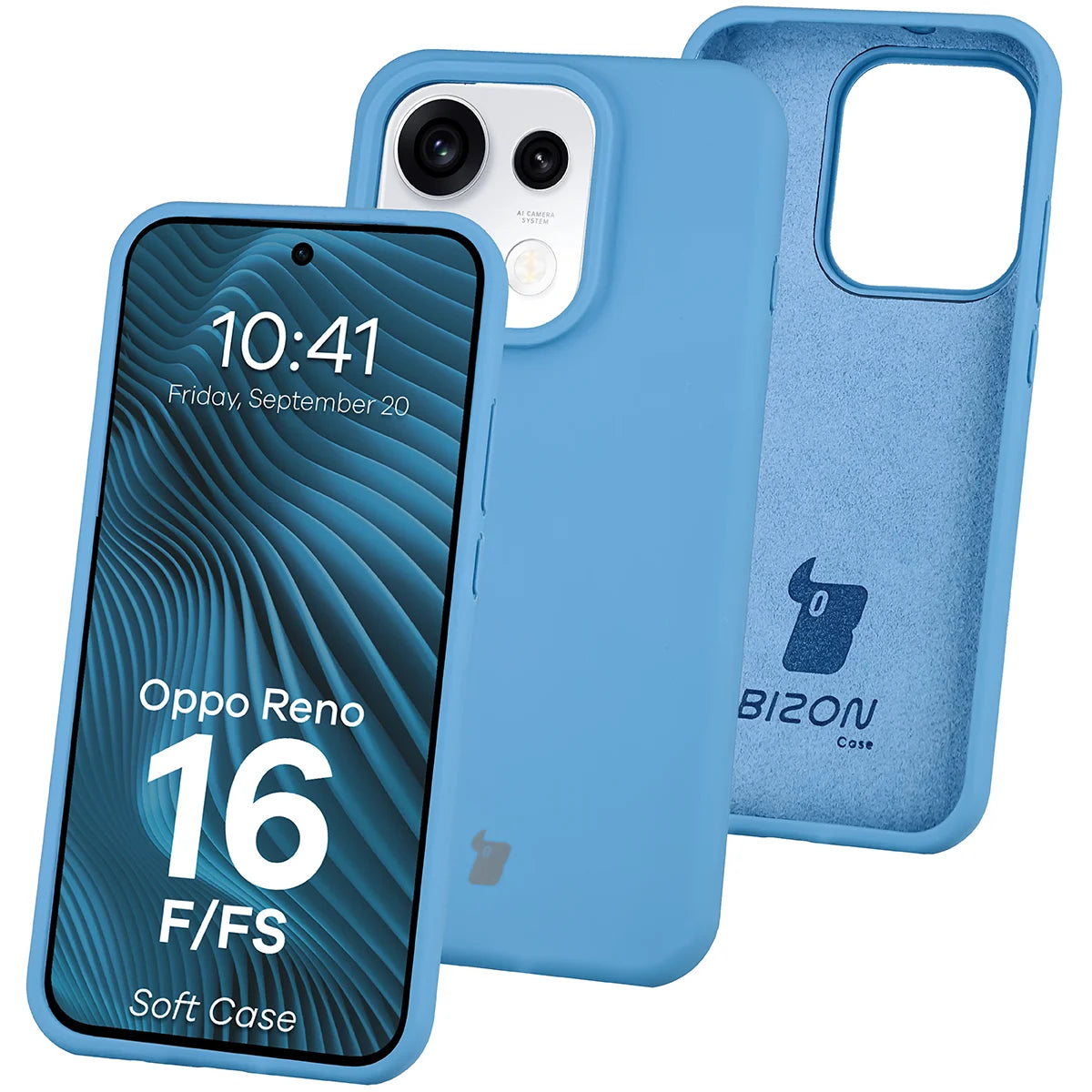Silikon Handyhülle für Oppo Reno16 F / Reno16 FS, Bizon Soft Case, Blau (1/7)