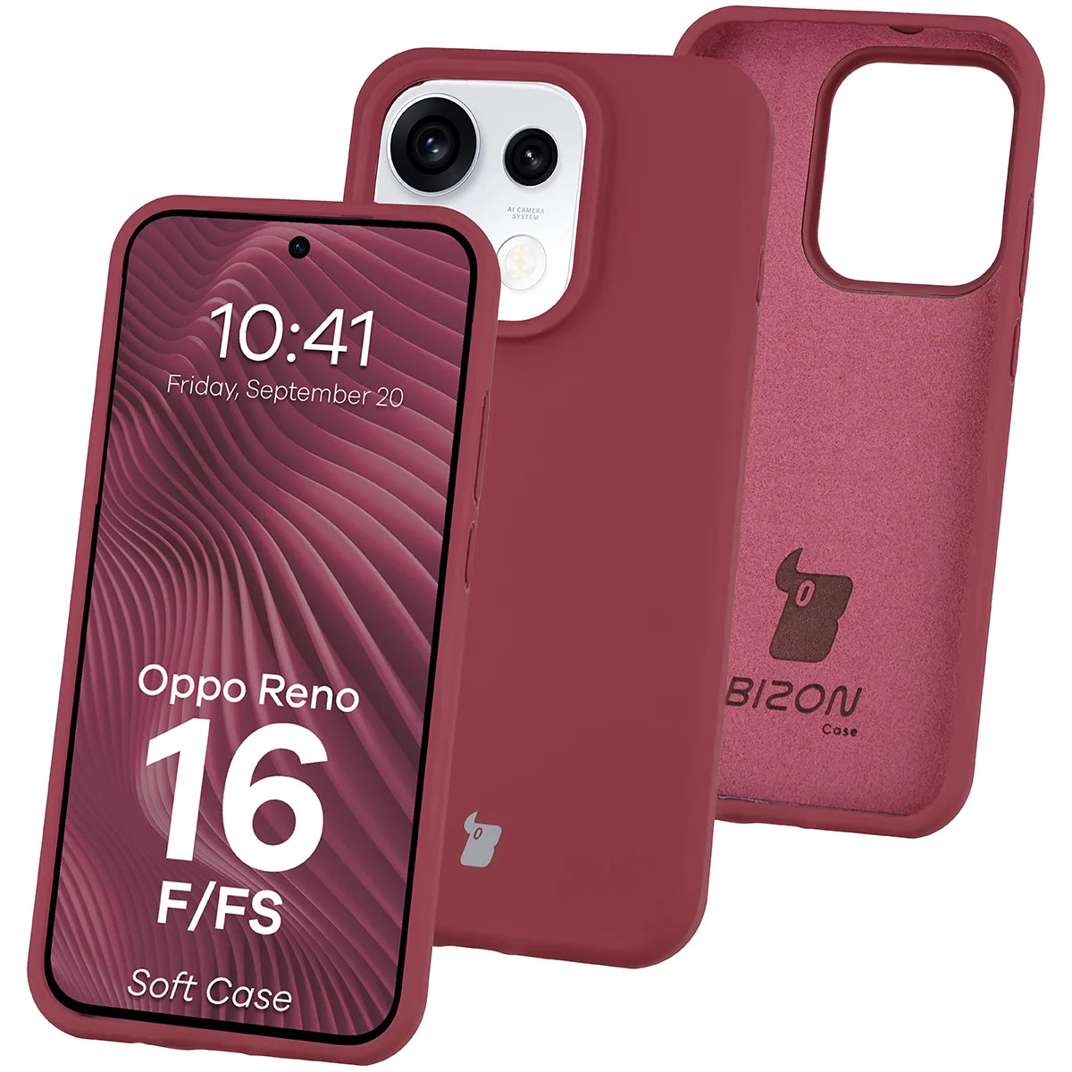 Silikon Handyhülle für Oppo Reno16 F / Reno16 FS, Bizon Soft Case, Pflaumenfarbe (1/7)