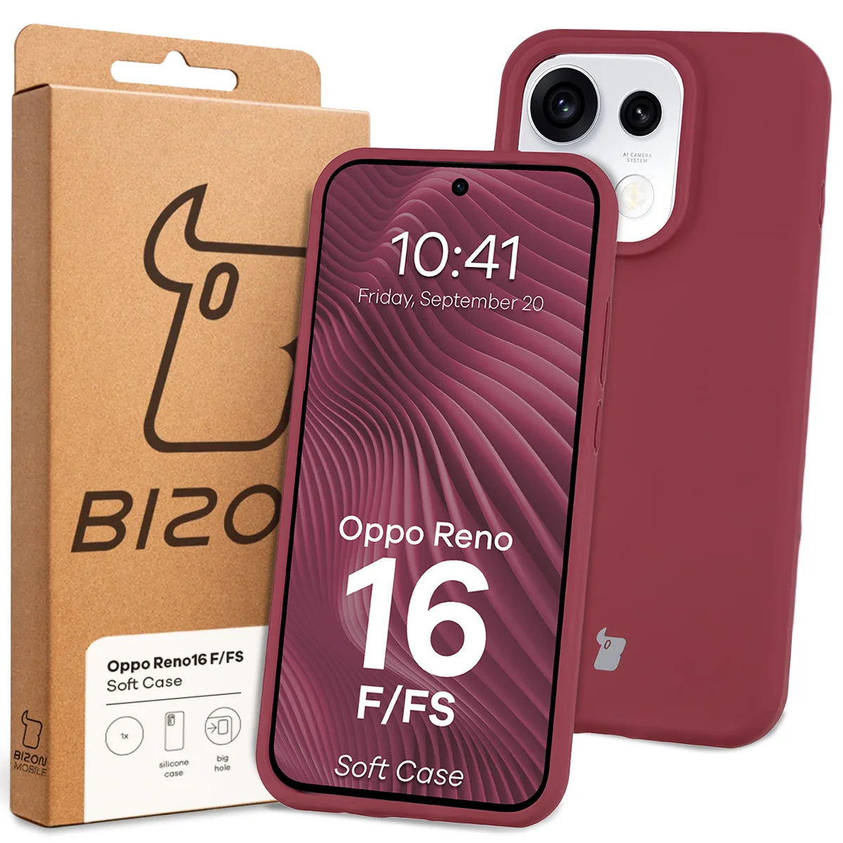 Silikon Handyhülle für Oppo Reno16 F / Reno16 FS, Bizon Soft Case, Pflaumenfarbe (7/7)