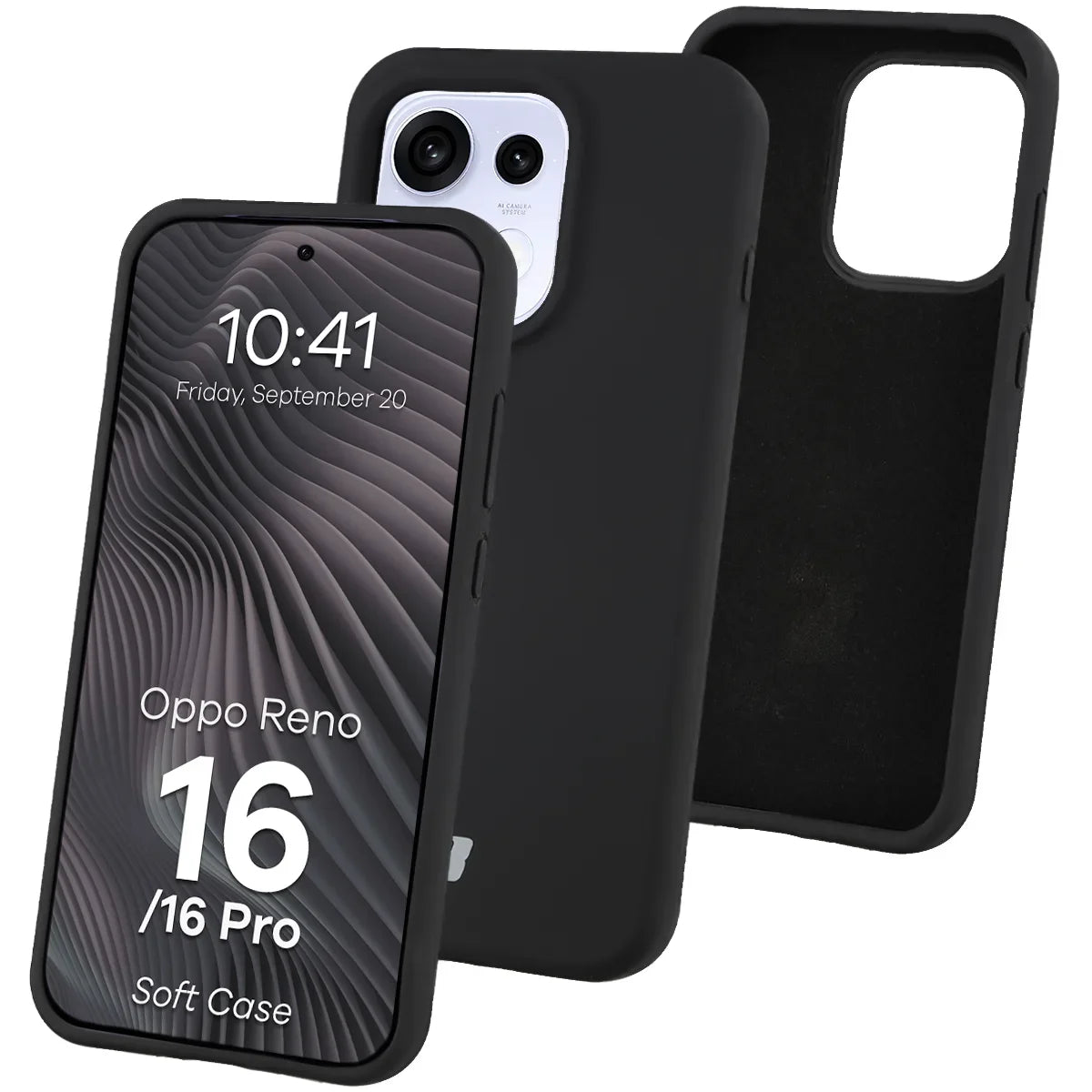 Silikon Handyhülle für Oppo Reno16 / Reno16 Pro 5G, Bizon Soft Case, Schwarz