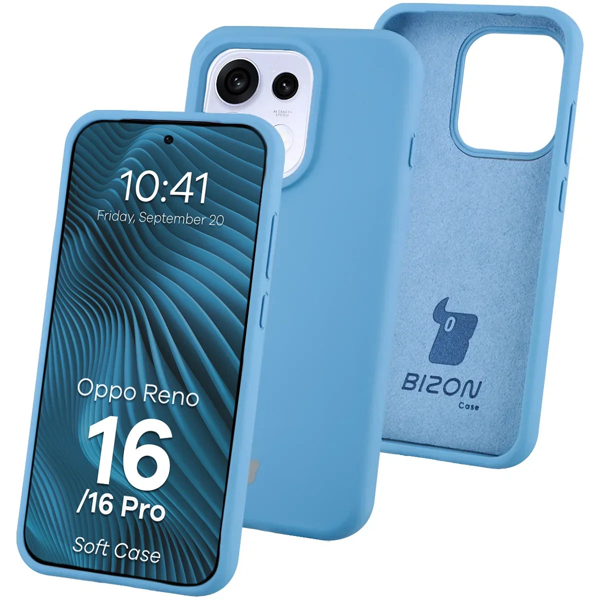 Silikon Handyhülle für Oppo Reno16 / Reno16 Pro 5G, Bizon Soft Case, Blau