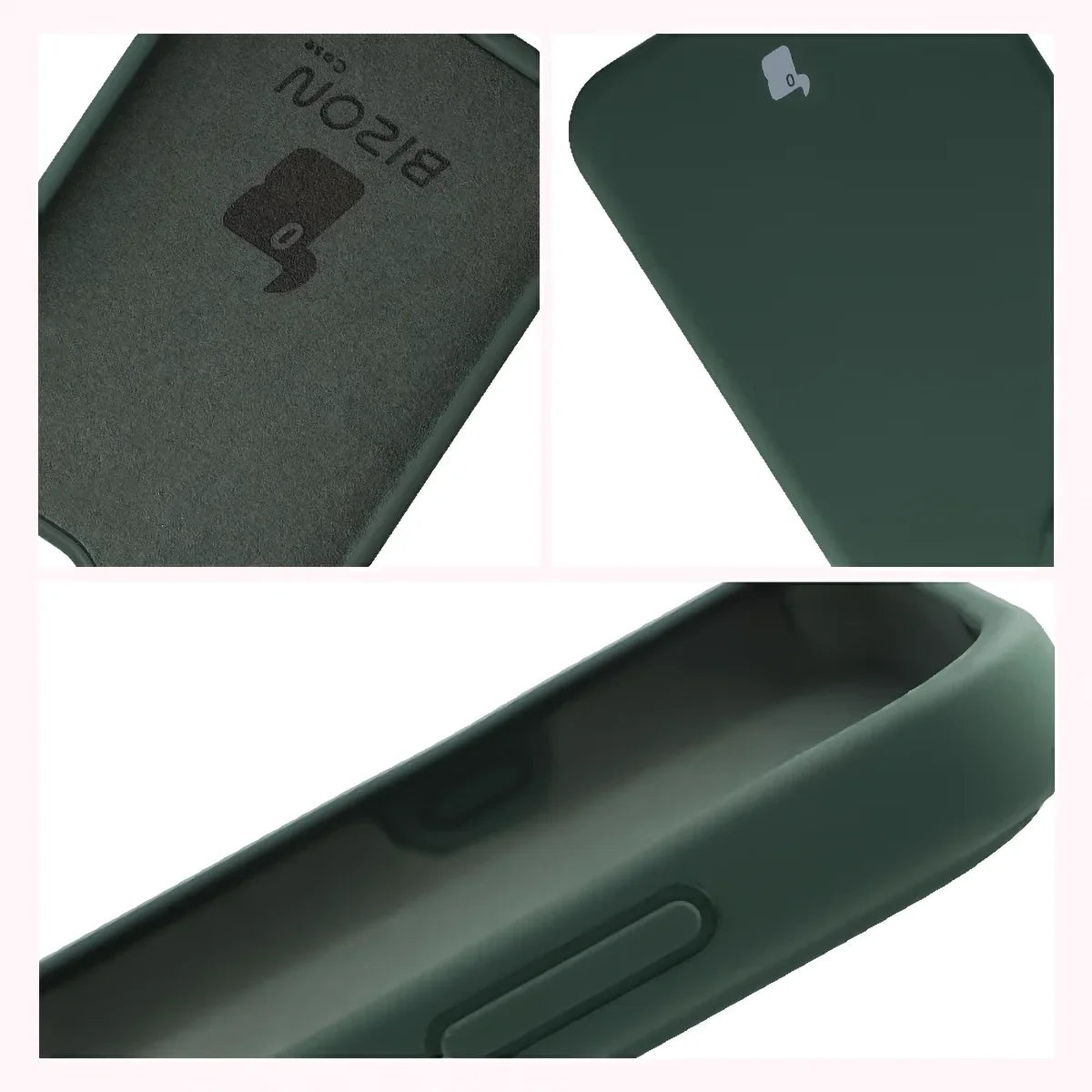 Silikon Handyhülle für Oppo Reno16 / Reno16 Pro 5G, Bizon Soft Case, Dunkelgrün