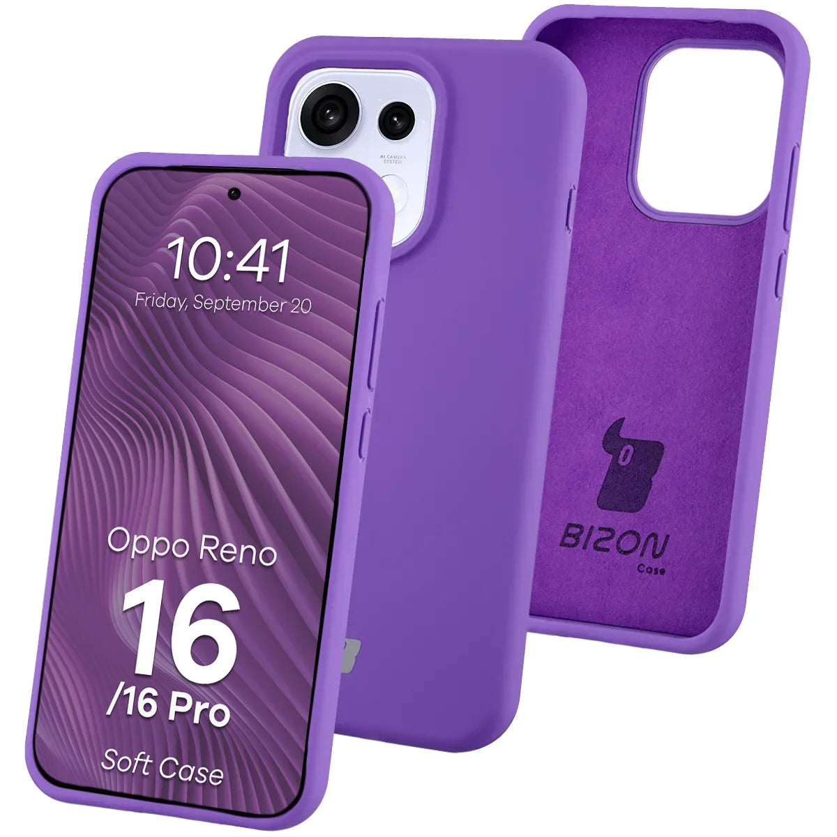 Silikon Handyhülle für Oppo Reno16 / Reno16 Pro 5G, Bizon Soft Case, Violett