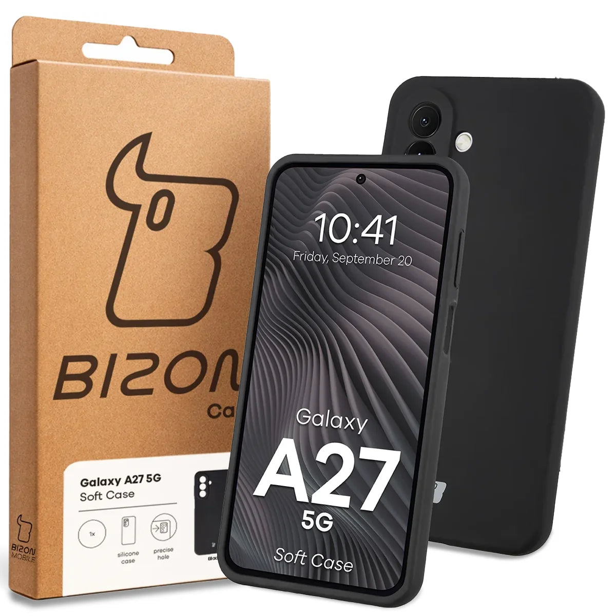 Silikon Handyhülle für Galaxy A27 5G, Bizon Soft Case, Schwarz