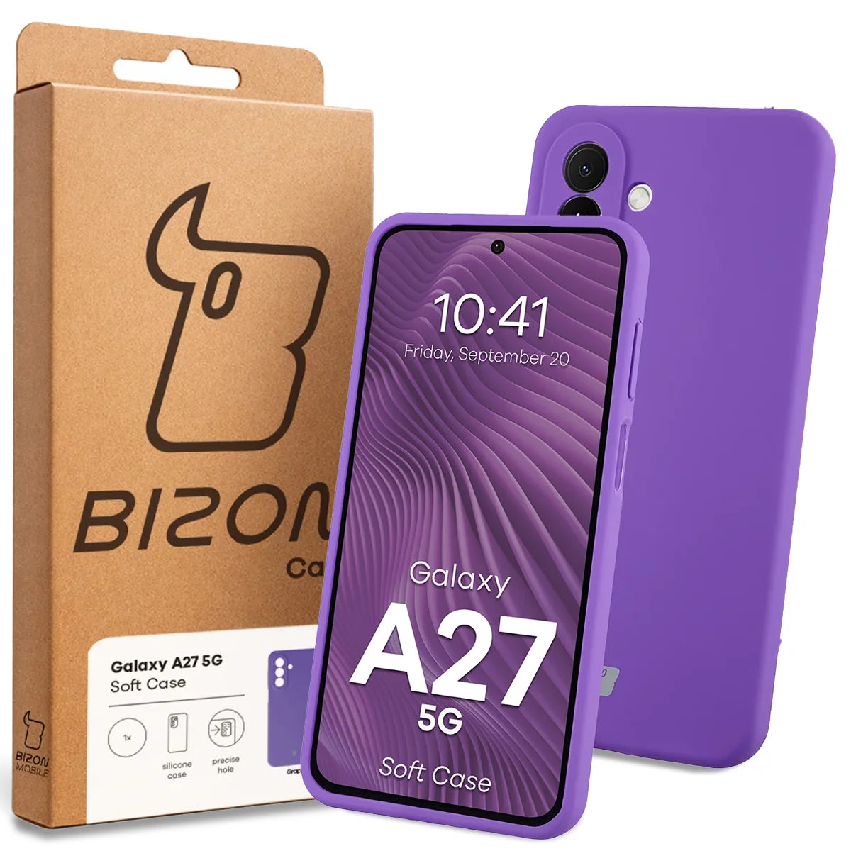 Silikon Handyhülle für Galaxy A27 5G, Bizon Soft Case, Violett