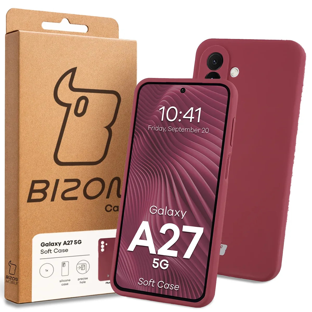 Silikon Handyhülle für Galaxy A27 5G, Bizon Soft Case, Pflaumenfarbe