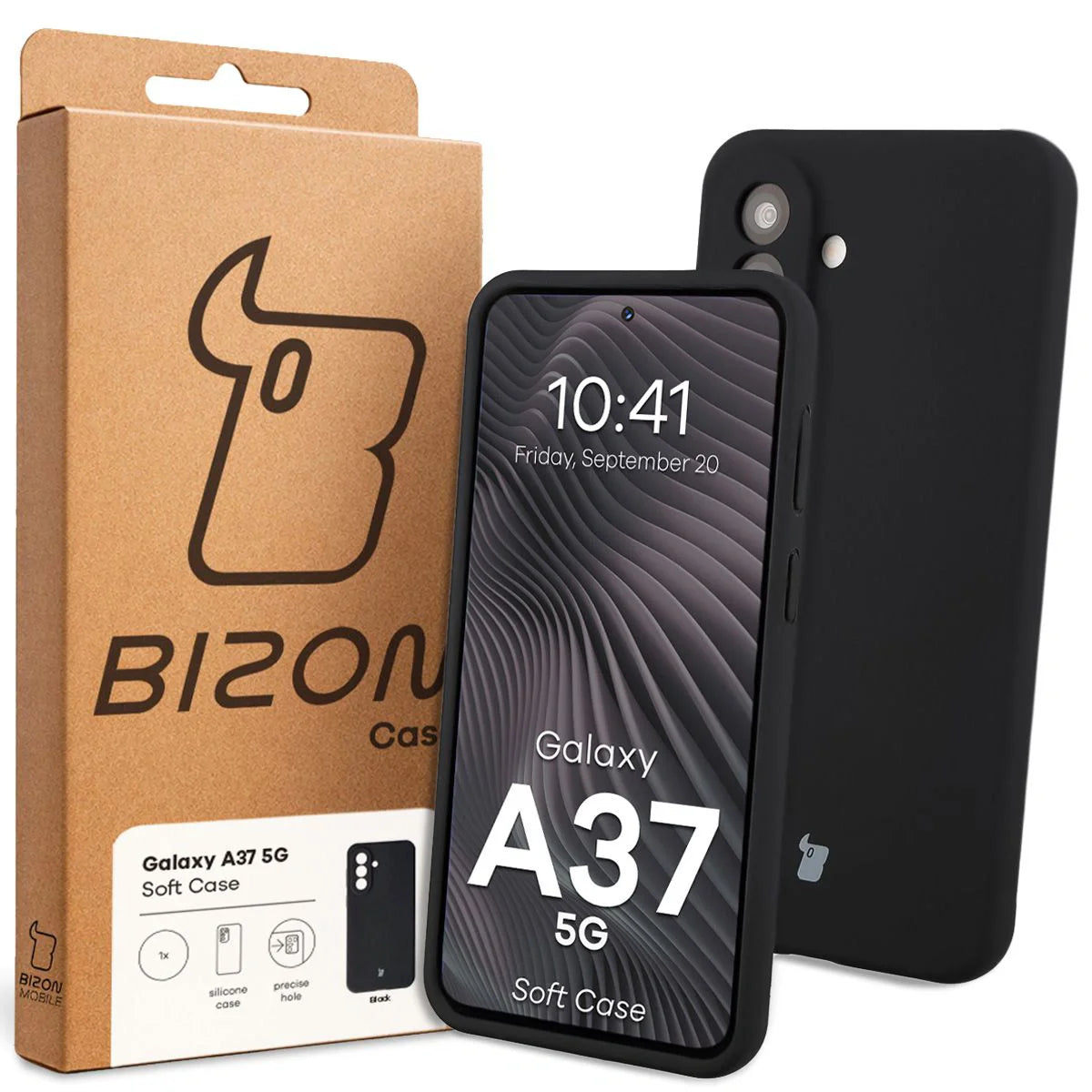 Silikon Handyhülle für Galaxy A37 5G, Bizon Soft Case, Schwarz