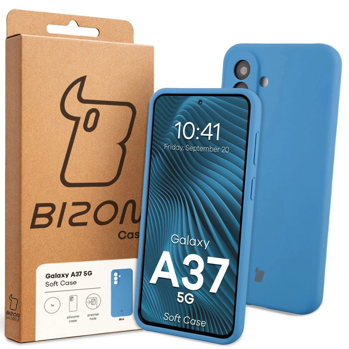 Silikon Handyhülle für Galaxy A37 5G, Bizon Soft Case, Blau