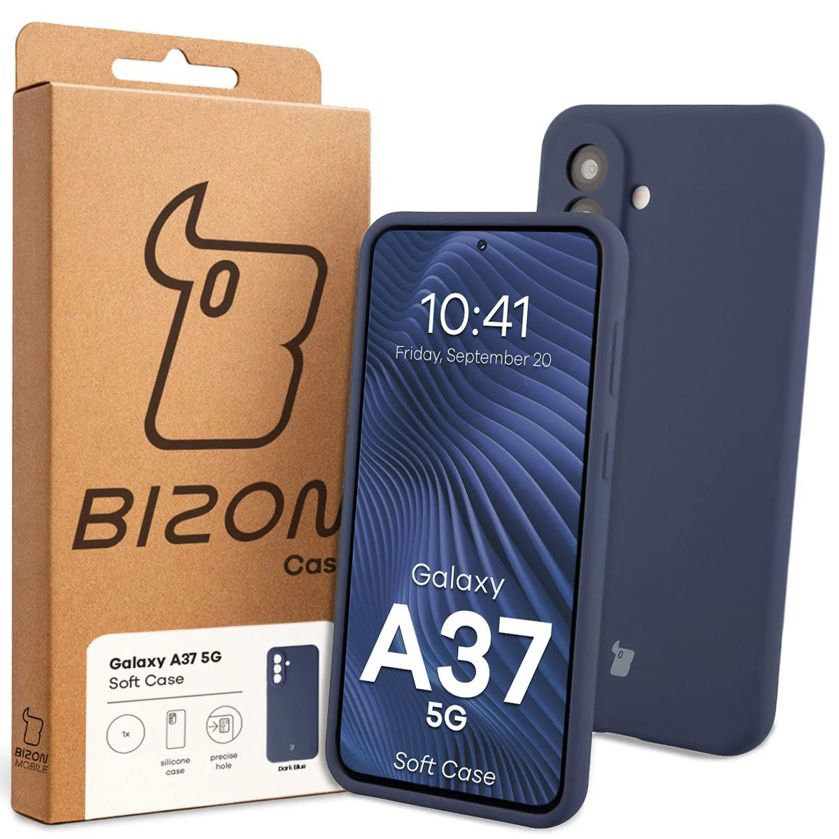 Silikon Handyhülle für Galaxy A37 5G, Bizon Soft Case, Dunkelblau