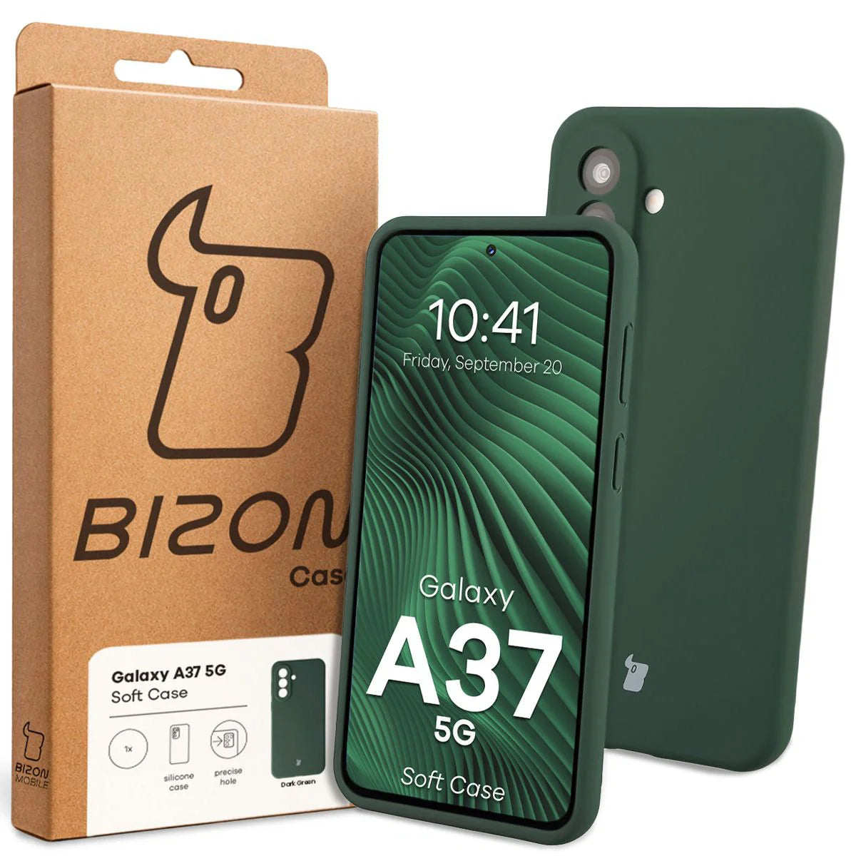 Silikon Handyhülle für Galaxy A37 5G, Bizon Soft Case, Dunkelgrün