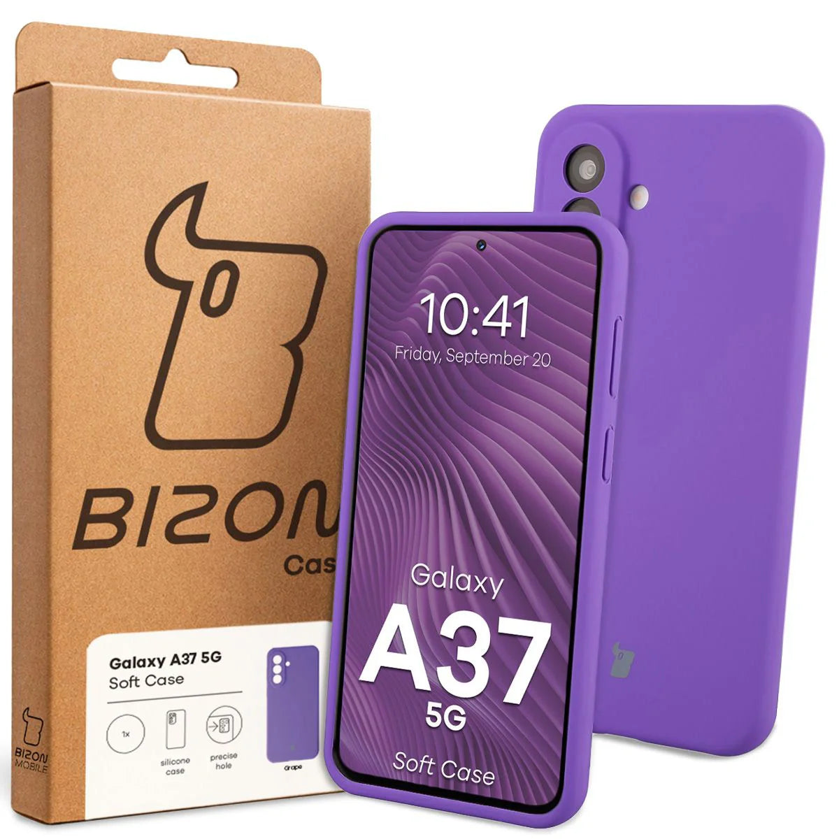 Silikon Handyhülle für Galaxy A37 5G, Bizon Soft Case, Violett