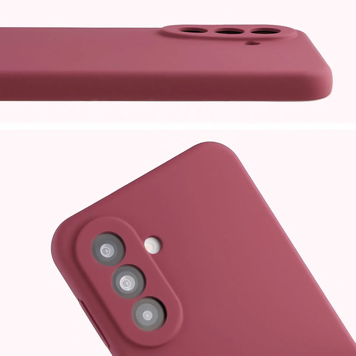 Silikon Handyhülle für Galaxy A37 5G, Bizon Soft Case, Pflaumenfarbe