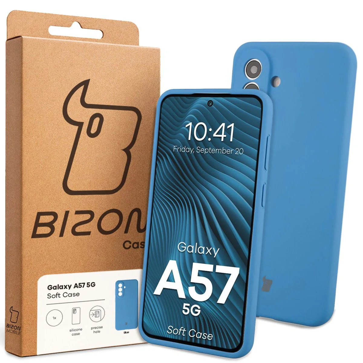 Silikon Handyhülle für Galaxy A57 5G, Bizon Soft Case, Blau