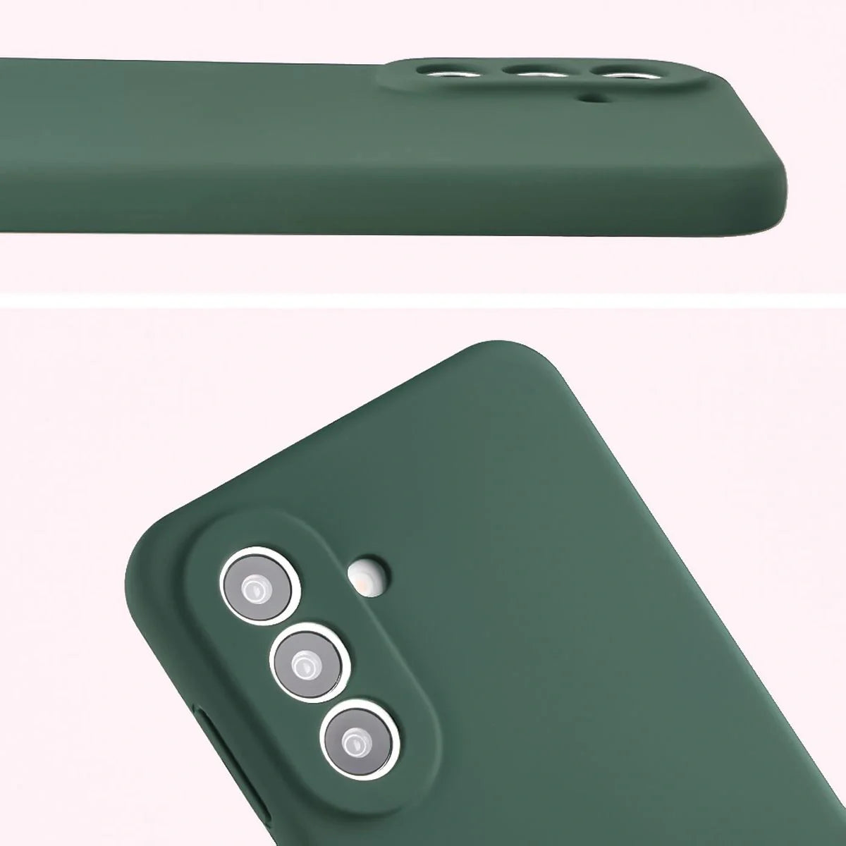 Silikon Handyhülle für Galaxy A57 5G, Bizon Soft Case, Dunkelgrün