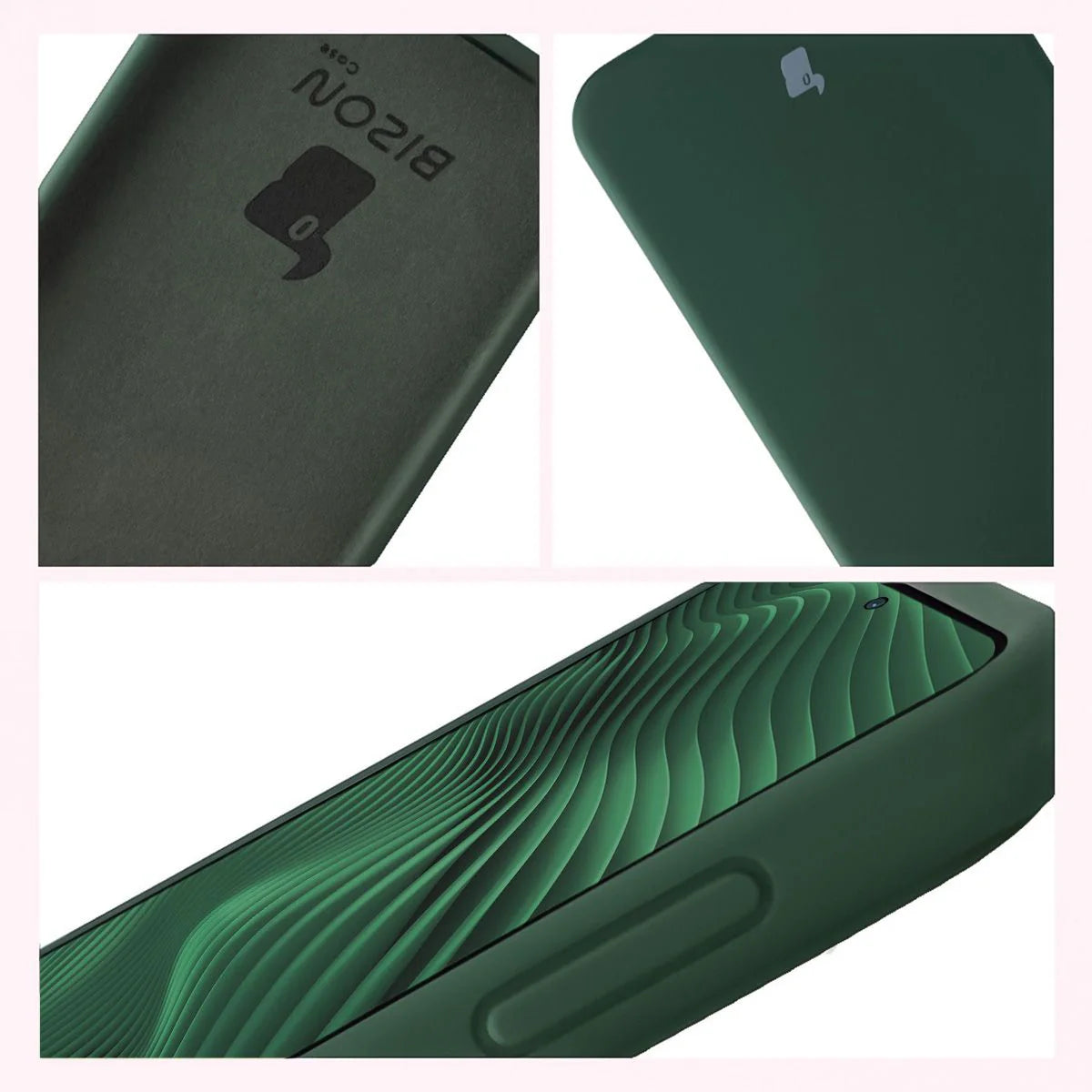 Silikon Handyhülle für Galaxy A57 5G, Bizon Soft Case, Dunkelgrün