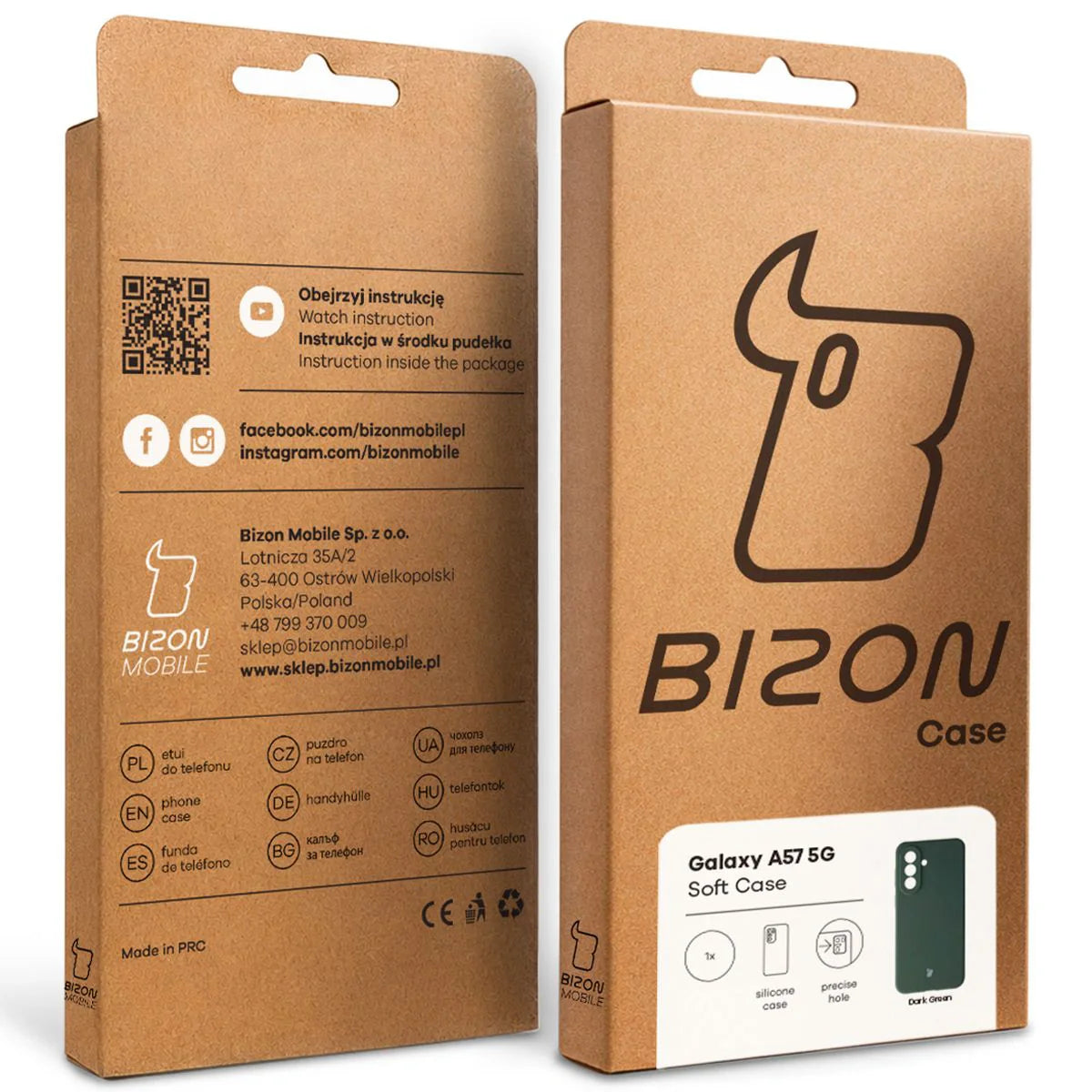 Silikon Handyhülle für Galaxy A57 5G, Bizon Soft Case, Dunkelgrün