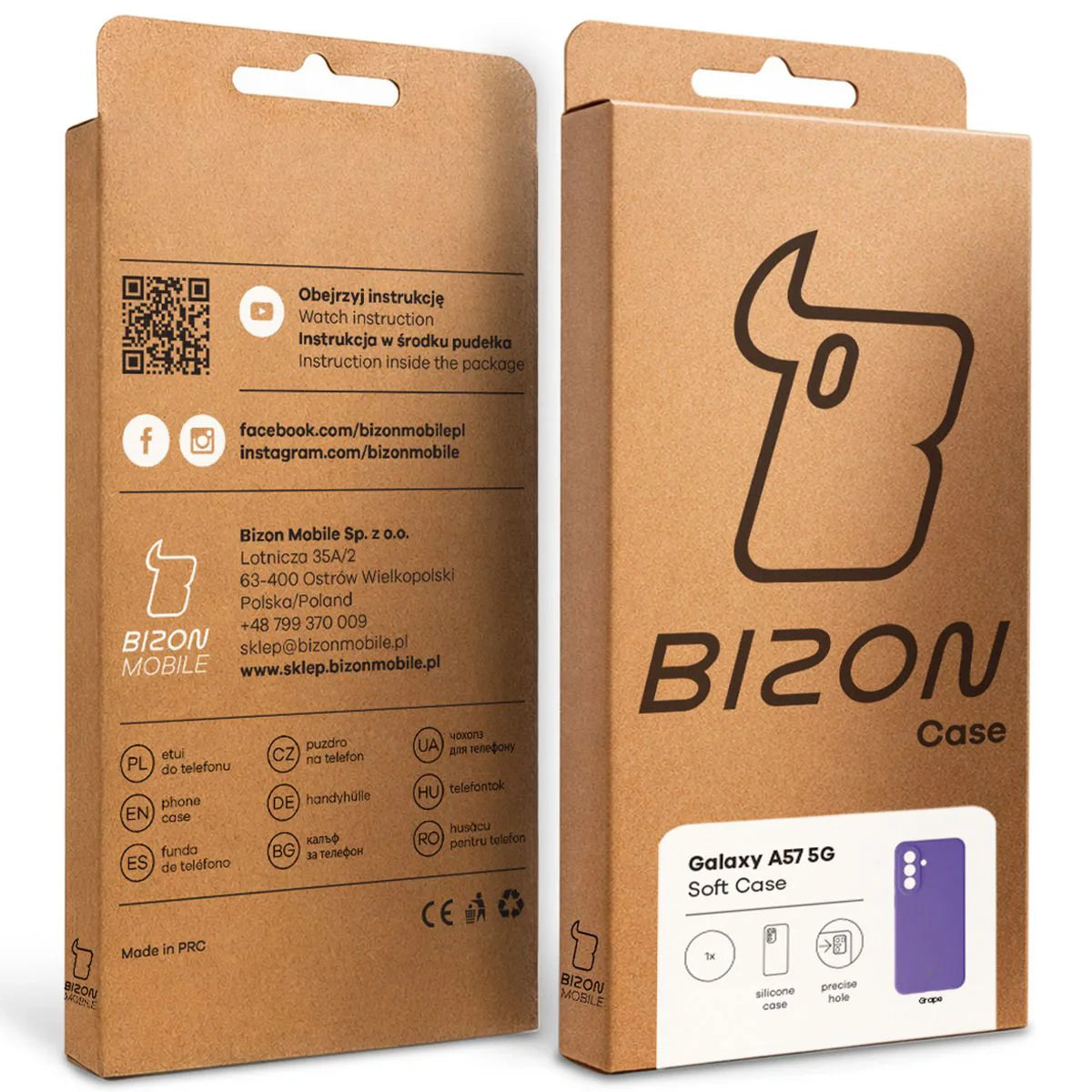 Silikon Handyhülle für Galaxy A57 5G, Bizon Soft Case, Violett