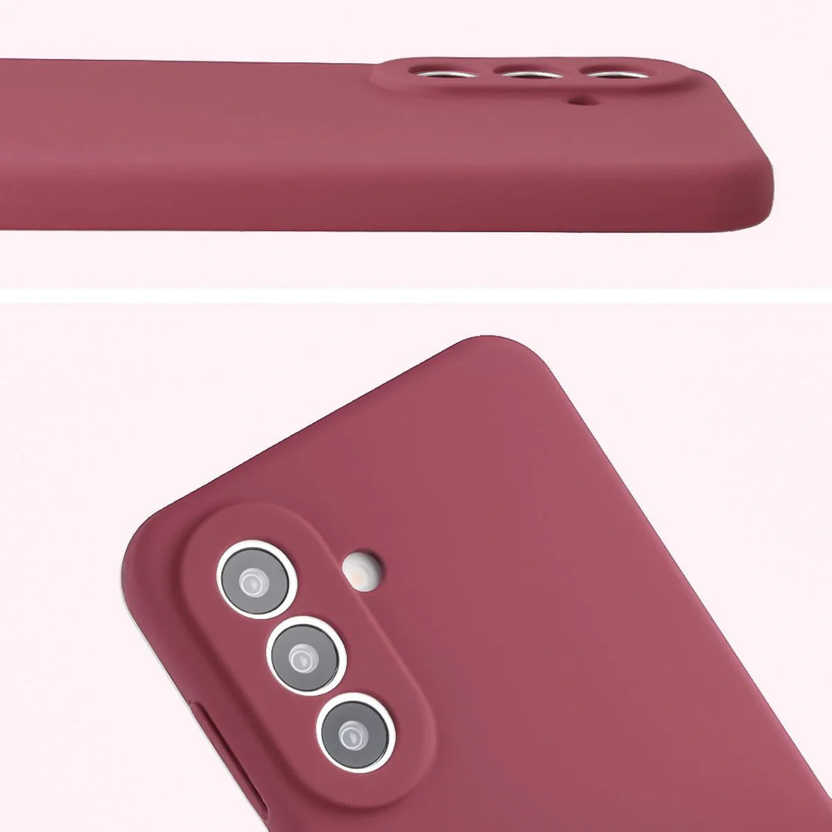 Silikon Handyhülle für Galaxy A57 5G, Bizon Soft Case, Pflaumenfarbe