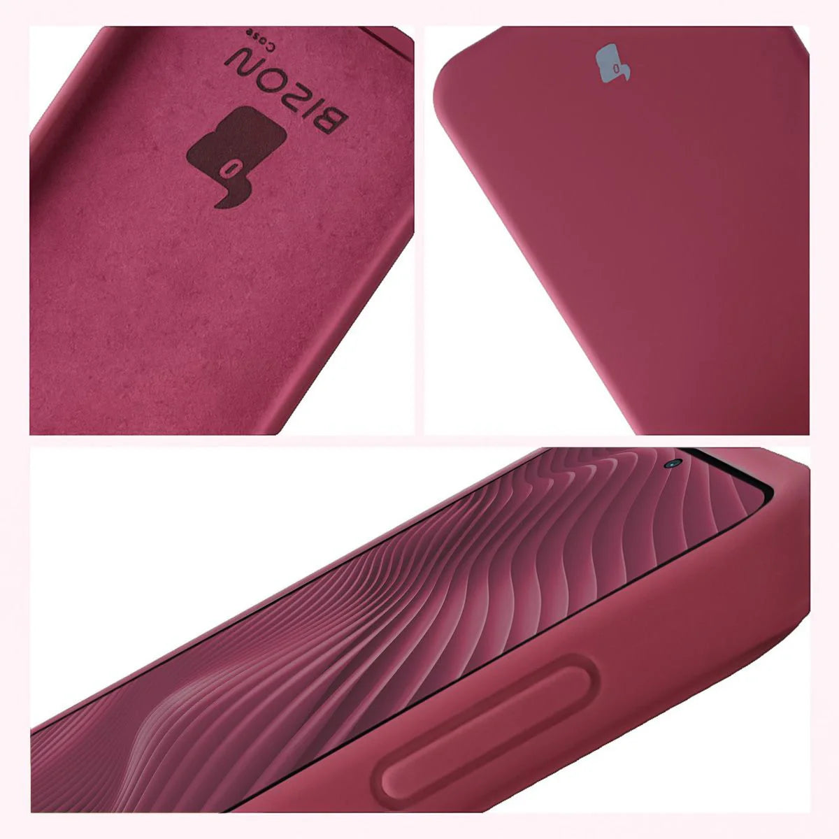 Silikon Handyhülle für Galaxy A57 5G, Bizon Soft Case, Pflaumenfarbe