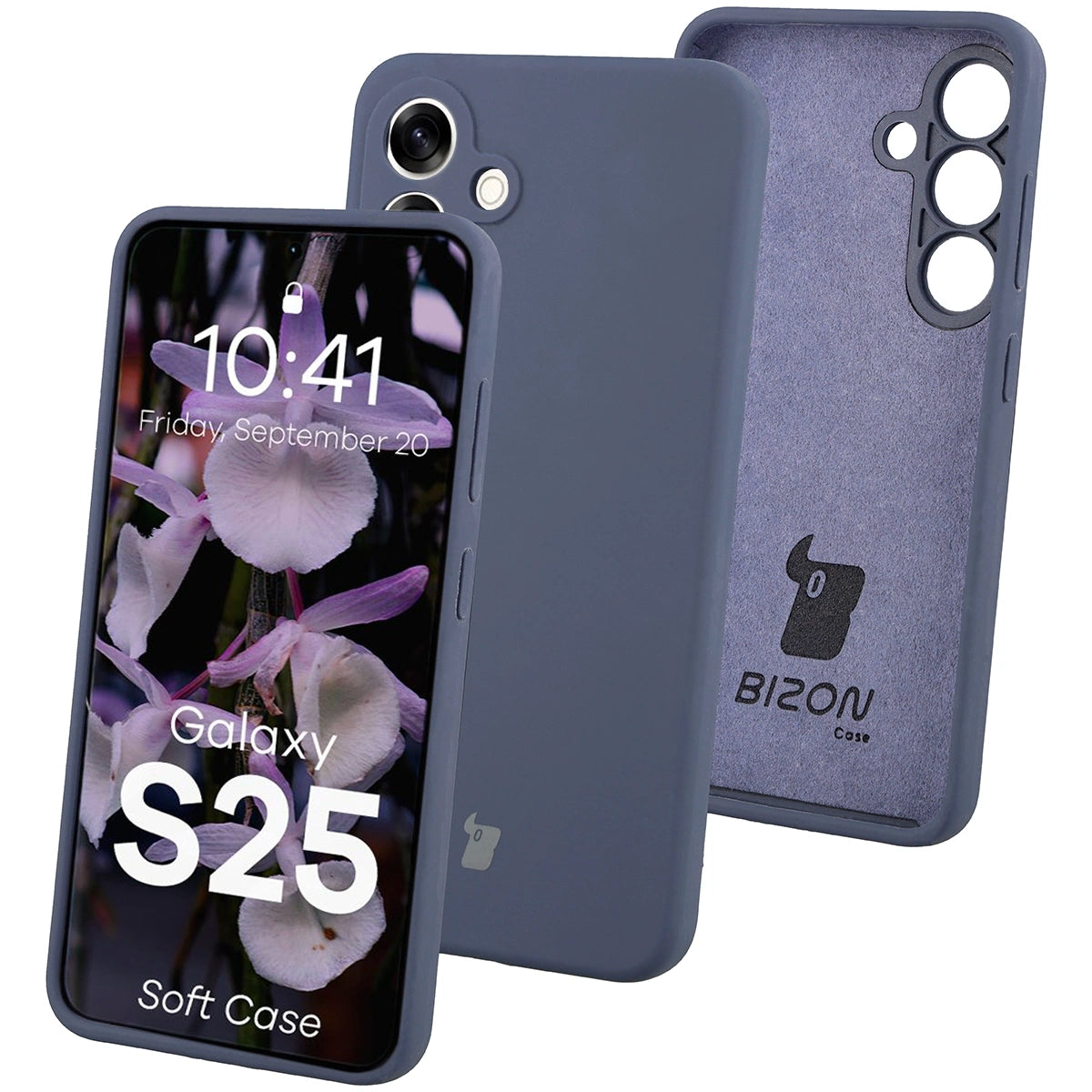 Silikon Handyhülle für Galaxy S25, Bizon Soft Case, Dunkelblau