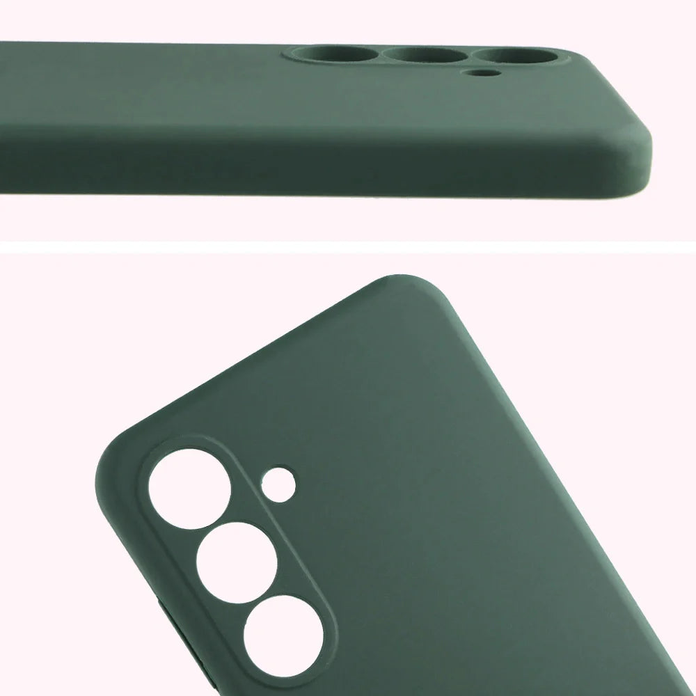 Silikon Handyhülle für Galaxy S25 FE, Bizon Soft Case, Dunkelgrün