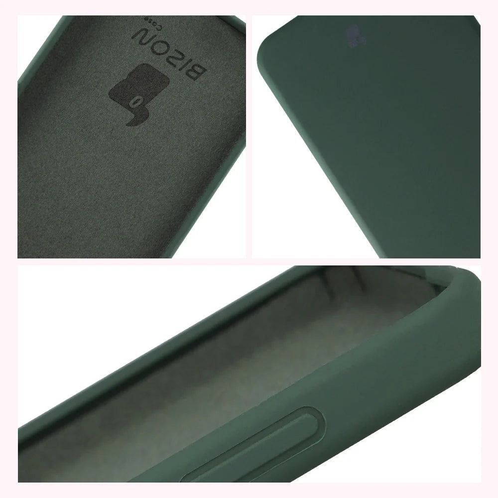 Silikon Handyhülle für Galaxy S25 FE, Bizon Soft Case, Dunkelgrün