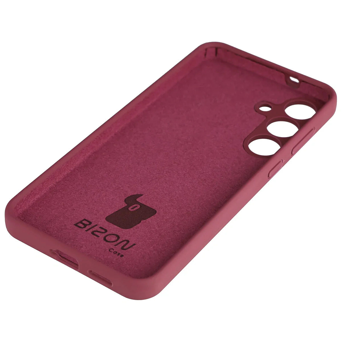 Silikon Handyhülle für Galaxy S25 FE, Bizon Soft Case, Pflaumenfarbe