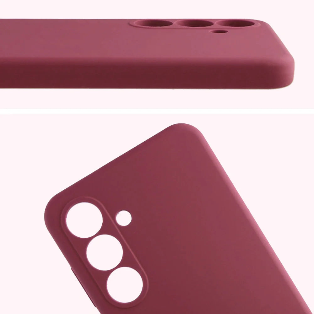 Silikon Handyhülle für Galaxy S25 FE, Bizon Soft Case, Pflaumenfarbe