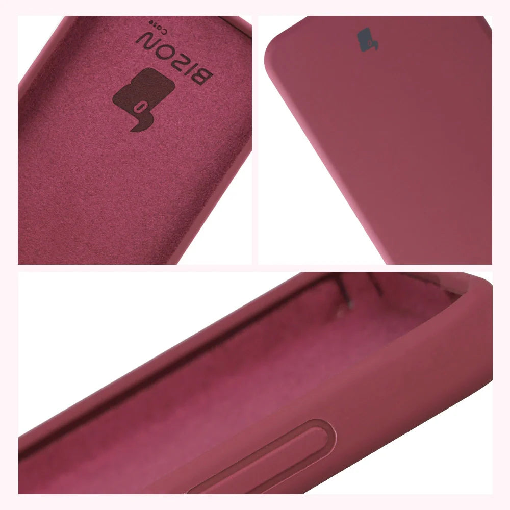 Silikon Handyhülle für Galaxy S25 FE, Bizon Soft Case, Pflaumenfarbe