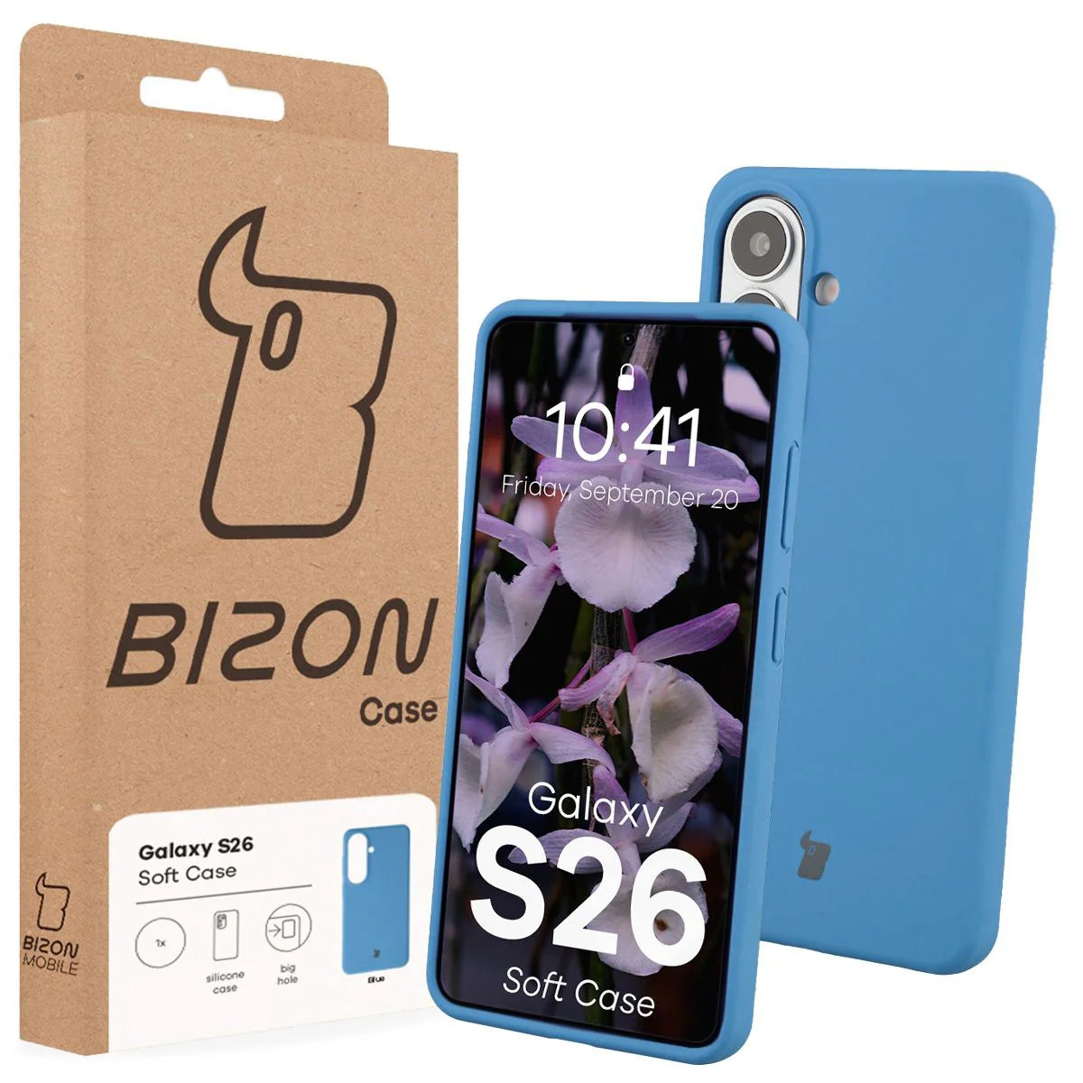 Silikon Handyhülle für Galaxy S26, Bizon Soft Case, Blau
