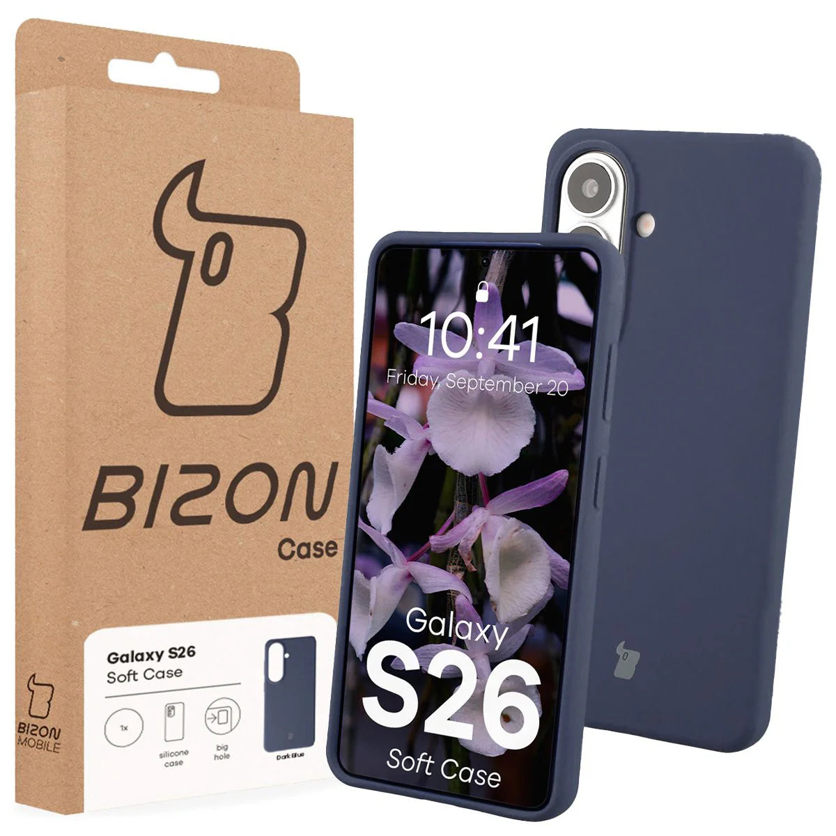 Silikon Handyhülle für Galaxy S26, Bizon Soft Case, Dunkelblau