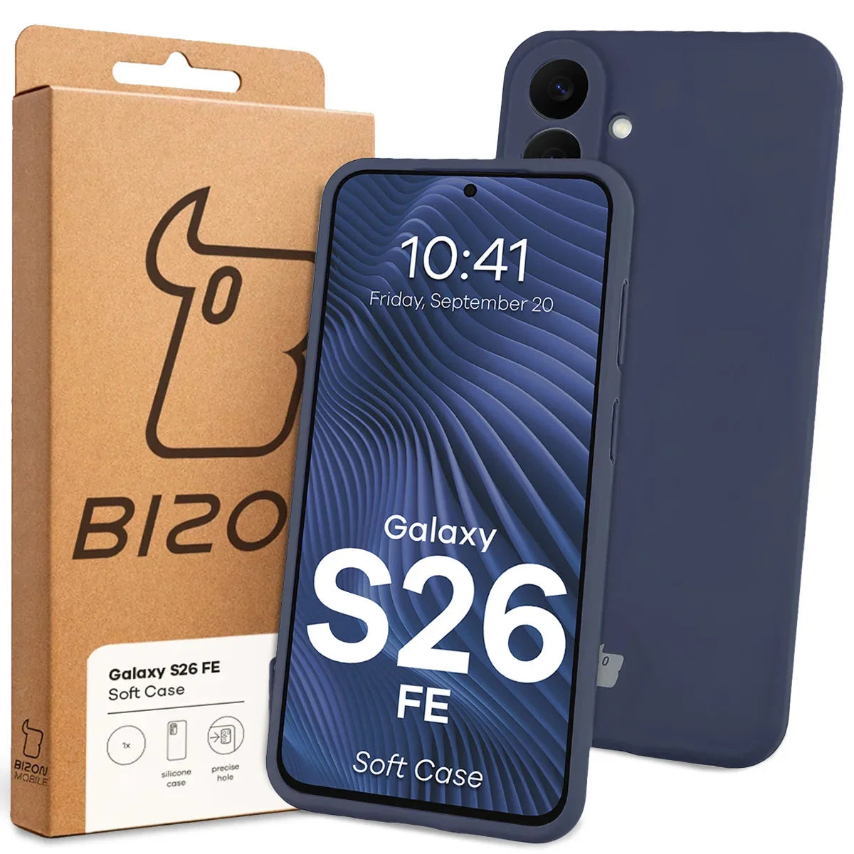 Silikon Handyhülle für Galaxy S26 FE, Bizon Soft Case, Dunkelblau (7/7)