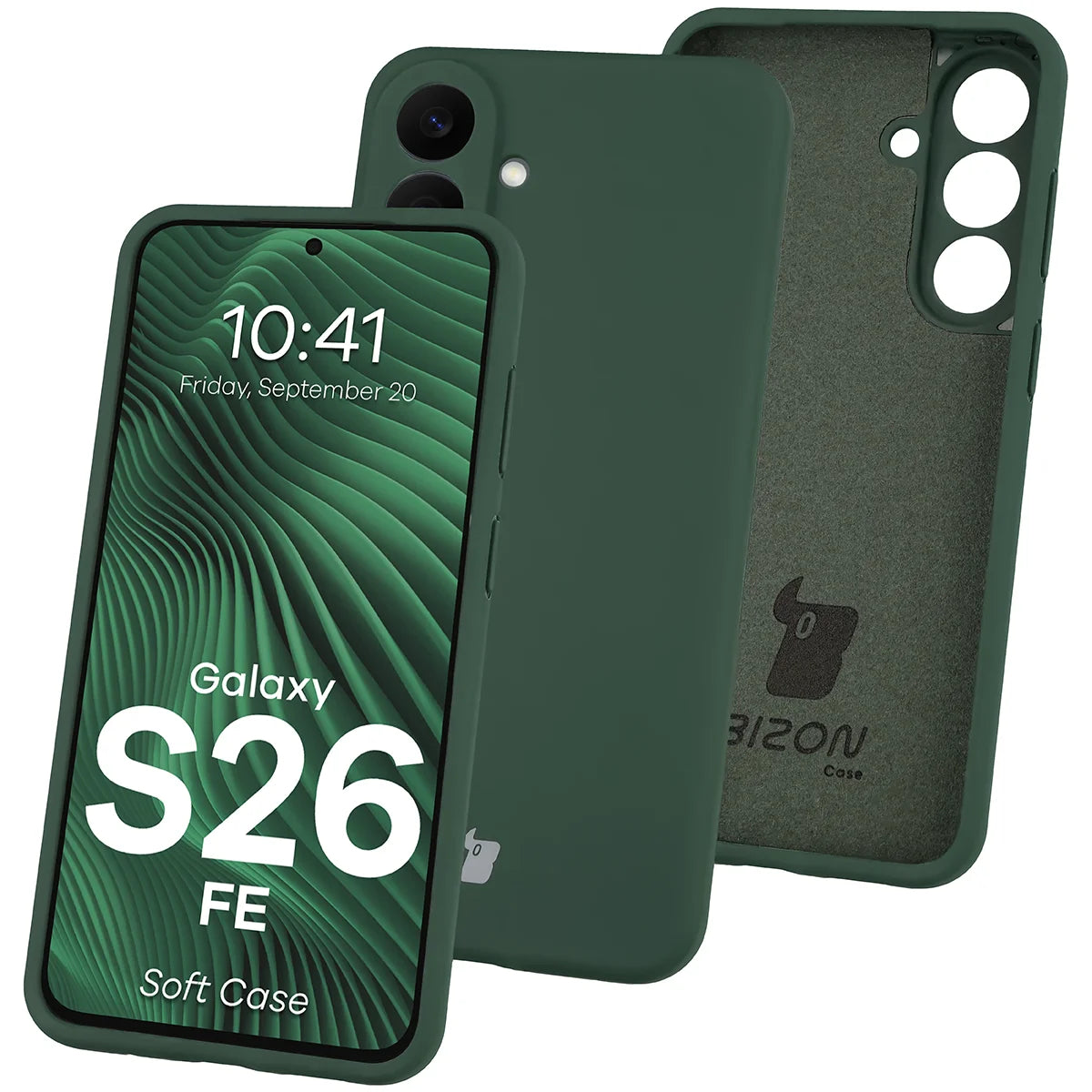 Silikon Handyhülle für Galaxy S26 FE, Bizon Soft Case, Dunkelgrün (1/7)