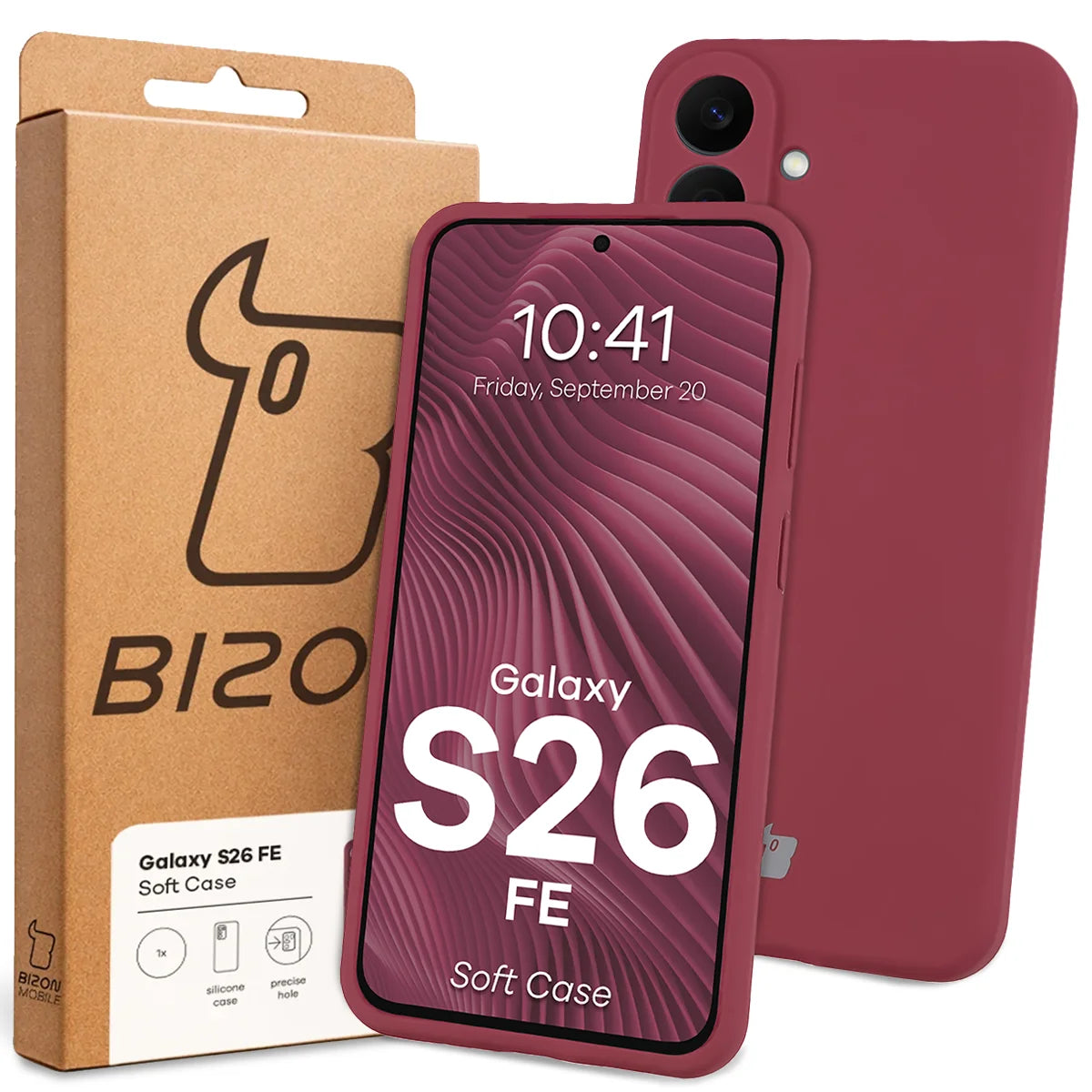 Silikon Handyhülle für Galaxy S26 FE, Bizon Soft Case, Pflaumenfarbe (7/7)