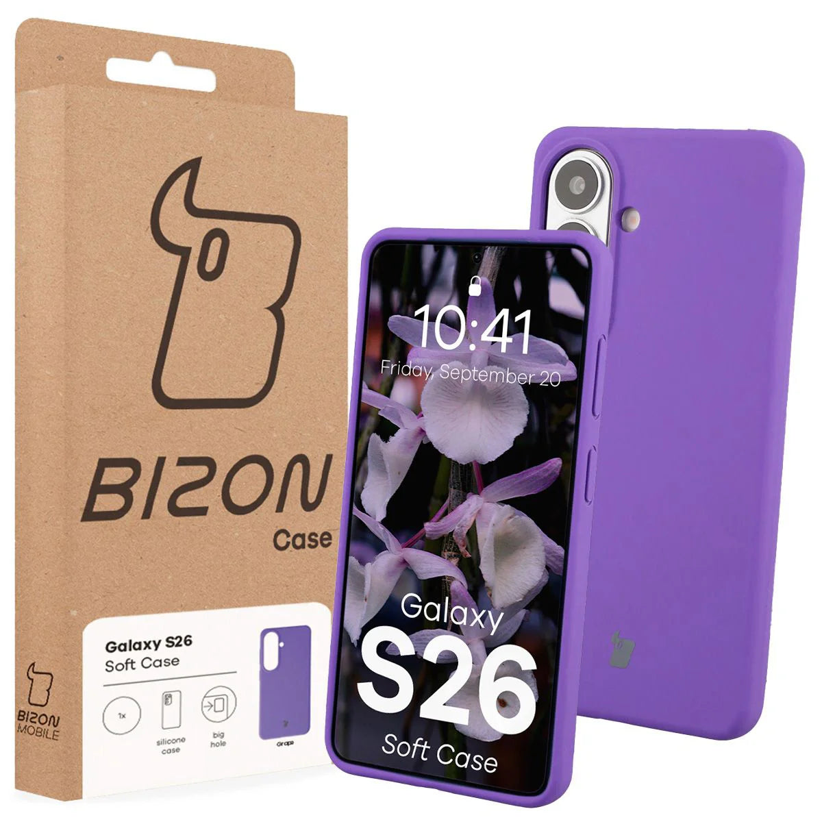Silikon Handyhülle für Galaxy S26, Bizon Soft Case, Violett