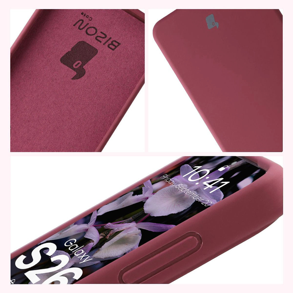 Silikon Handyhülle für Galaxy S26, Bizon Soft Case, Pflaumenfarbe