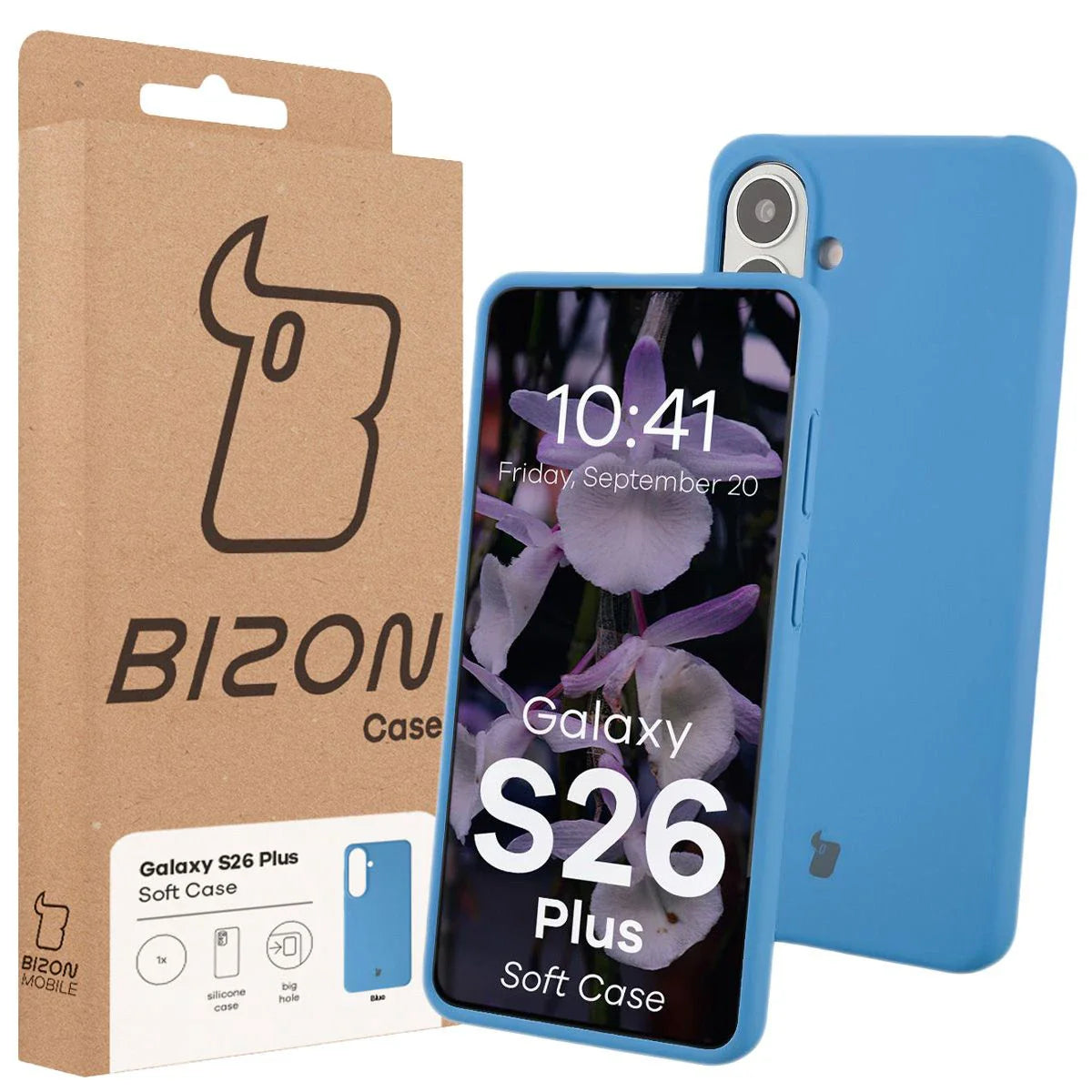 Silikon Handyhülle für Galaxy S26 Plus, Bizon Soft Case, Blau